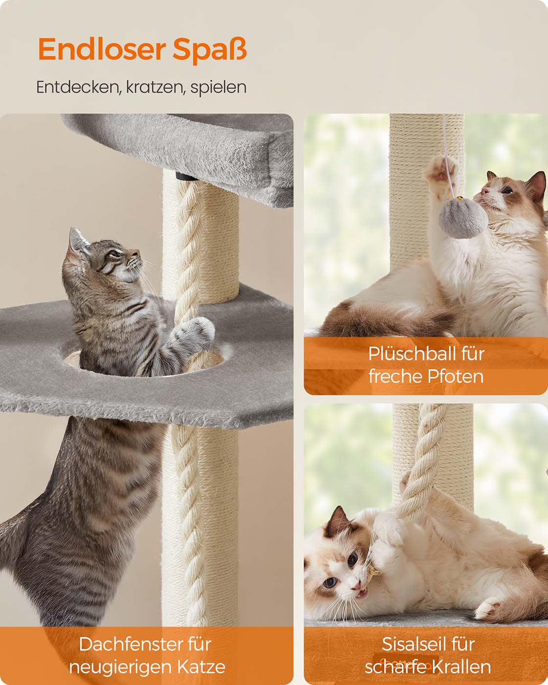 Katzenkratzbaum – XXL-Kratzmöbel mit 13 Kratzstämmen – 187 cm hoch