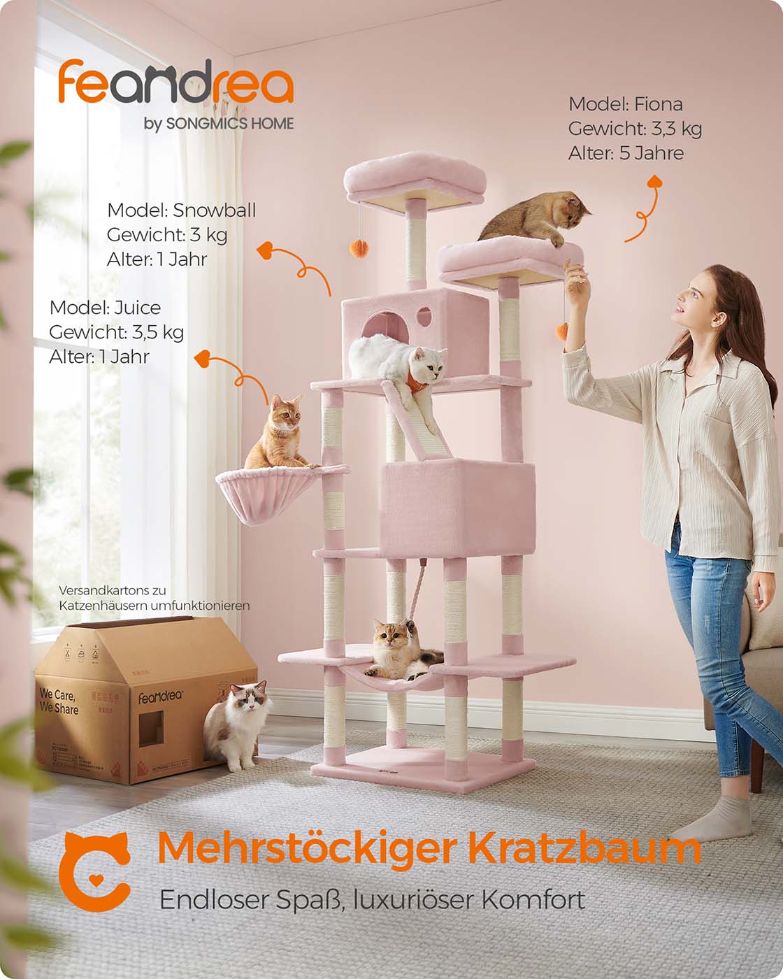 Kratzbaum 206 cm – Der ultimative Spiel- und Ruheplatz für Ihre Katze