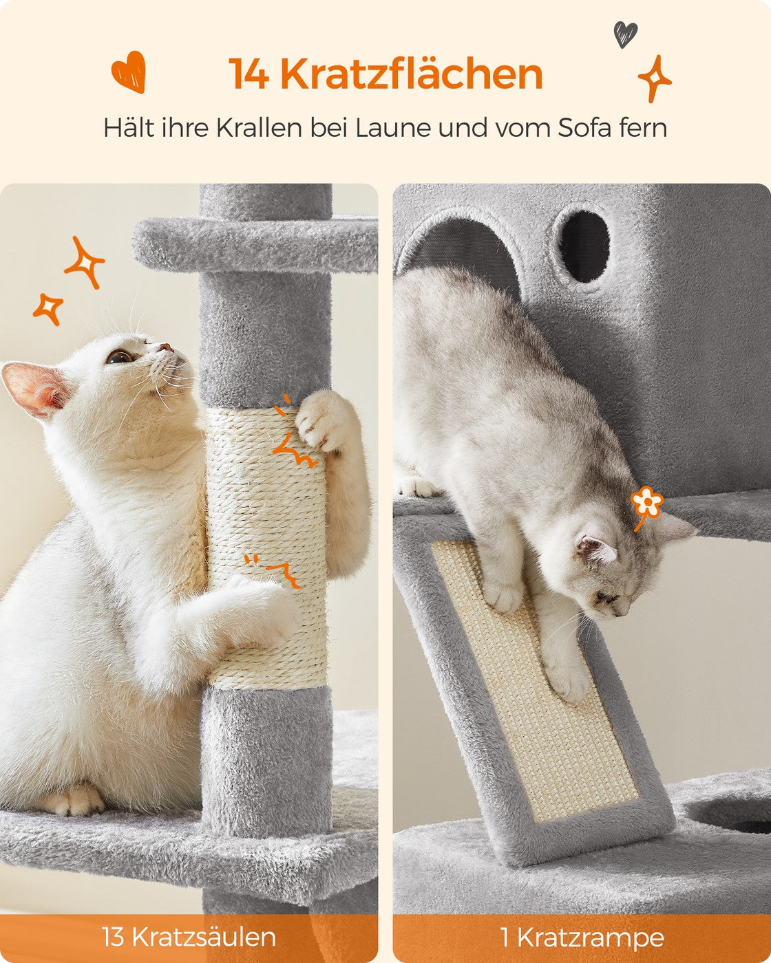 Kratzbaum 206 cm – Der ultimative Spiel- und Ruheplatz für Ihre Katze