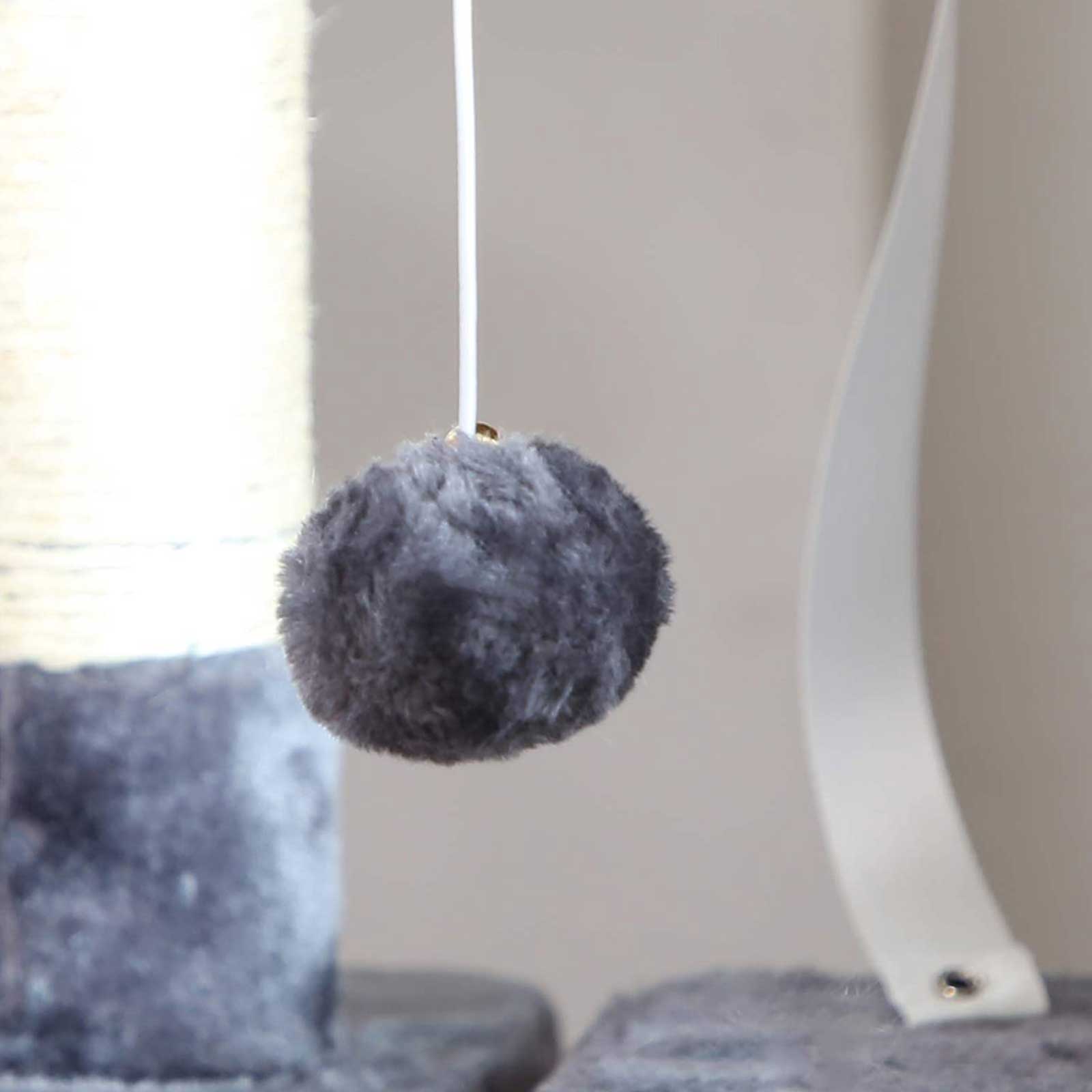 Kratzbaum im Stufendesign – Mit 2 Kuschelhöhlen, Aussichtsplattform, Liegefläche & Haarballen – 120cm hoch – Für 2 Katzen – Grau