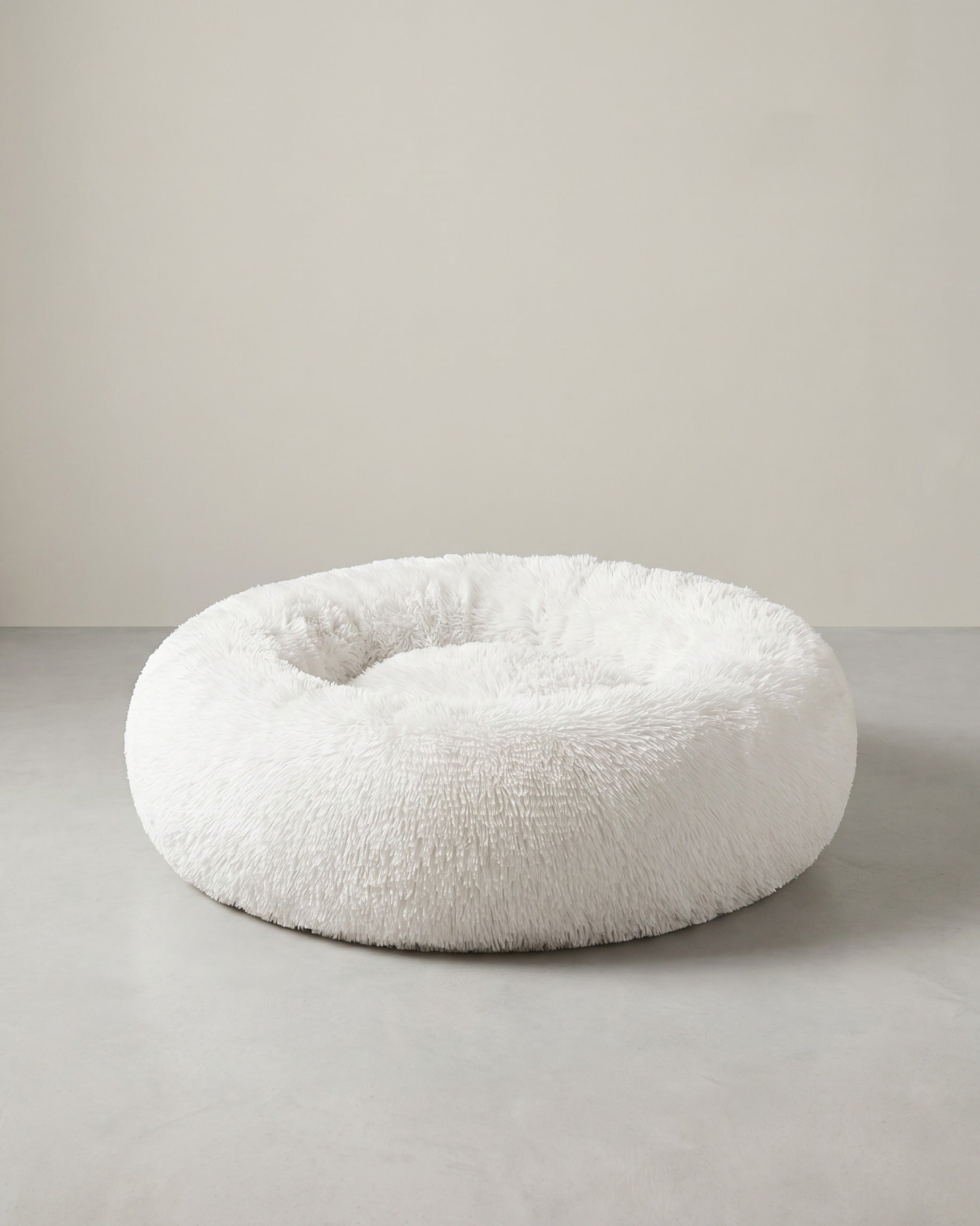 Donutförmiges Hundebett – Extra weich und bequem – Weiß