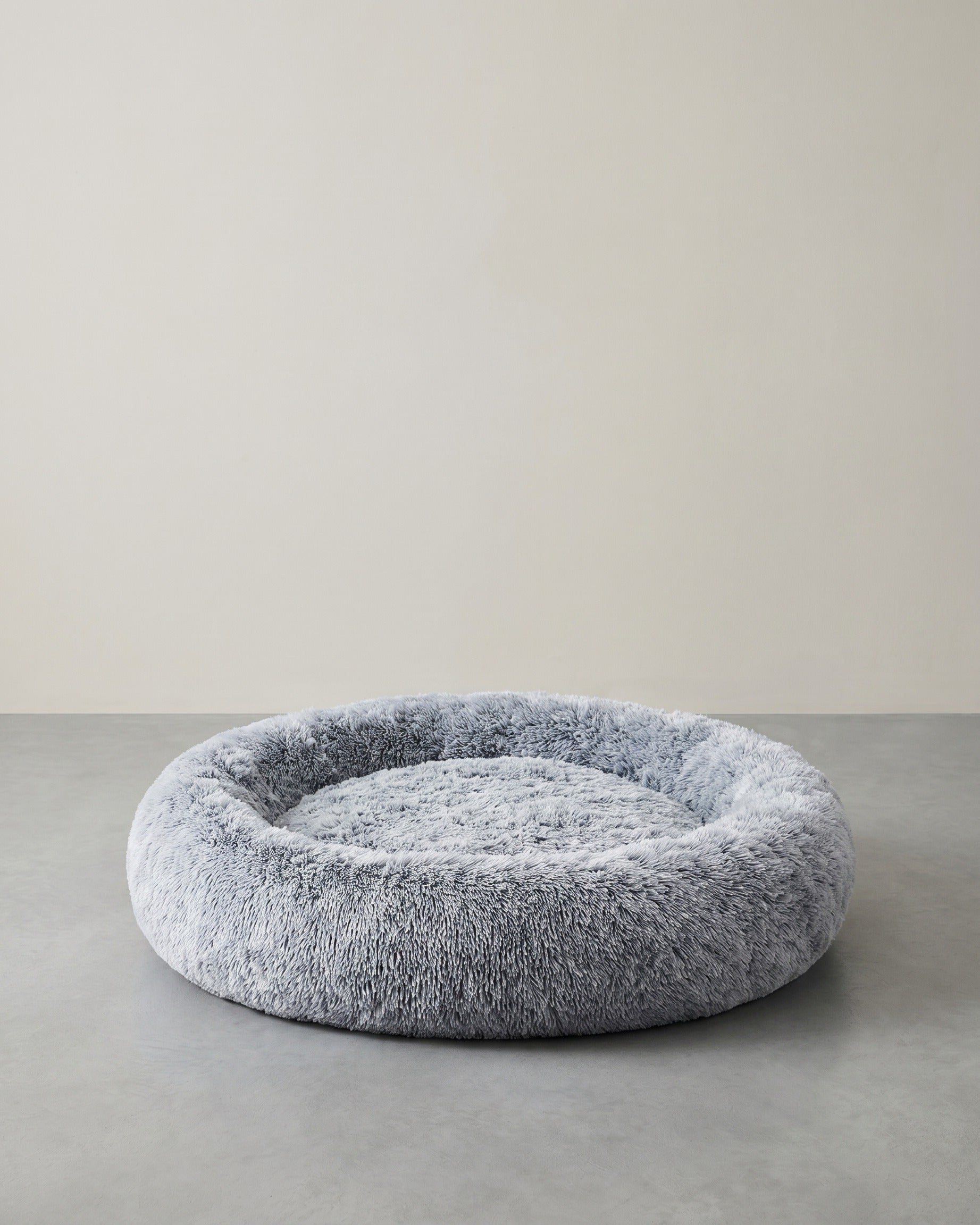 Donutförmiges Hundebett – Extra weich und bequem – Hellgrau