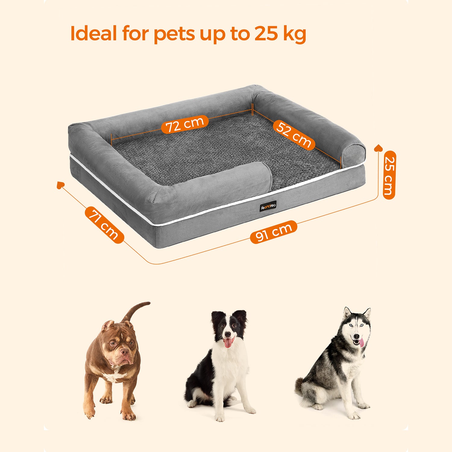Bequemes Hundebett mit erhöhtem Rand - Hundekorb