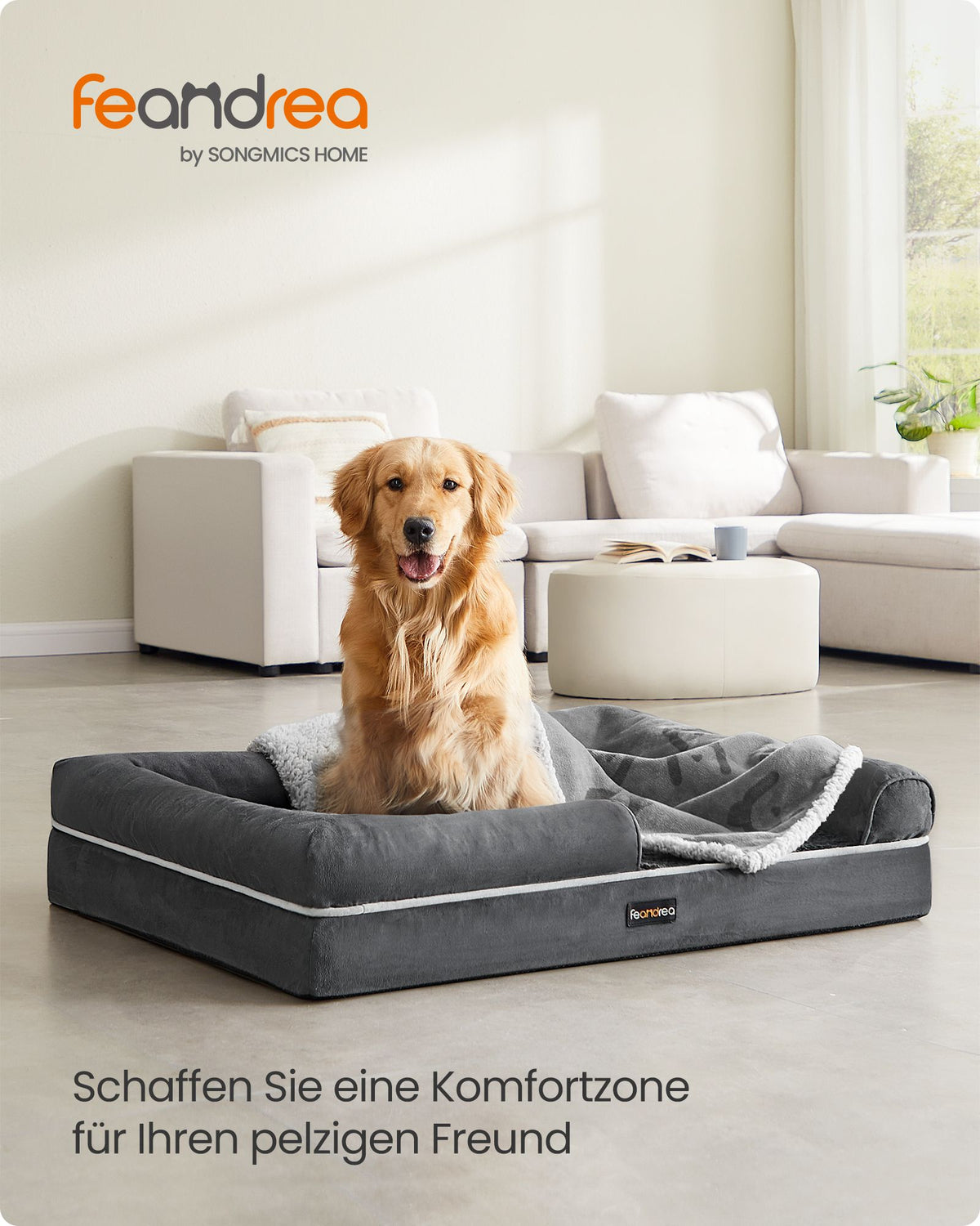 Bequemes Hundebett mit erhöhtem Rand - Hundekorb