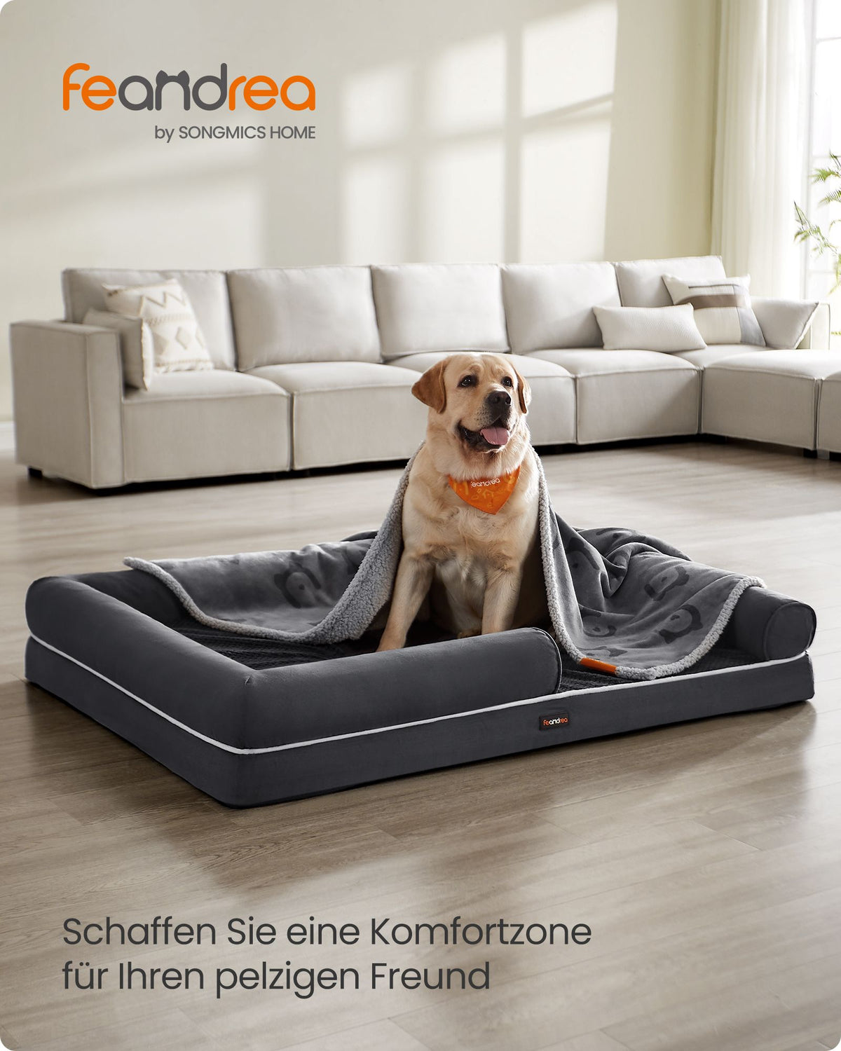 Bequemes Hundebett mit erhöhtem Rand - Hundekorb