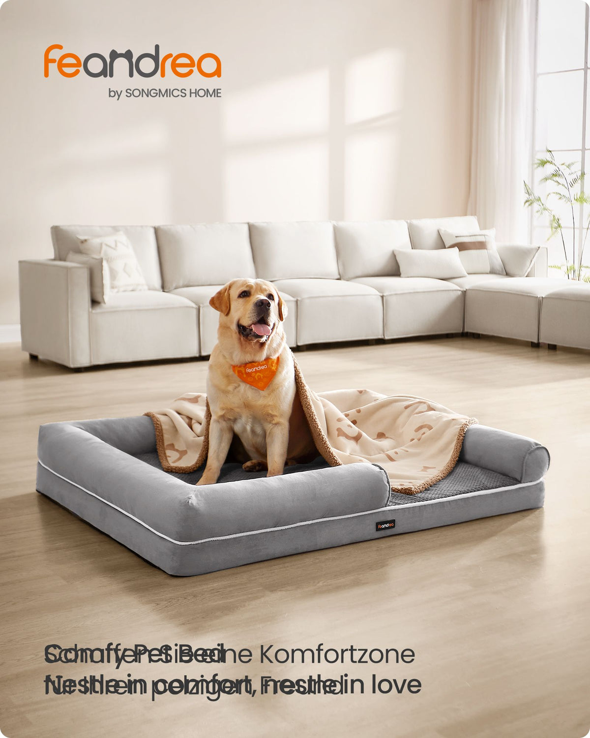Bequemes Hundebett mit erhöhtem Rand - Hundekorb