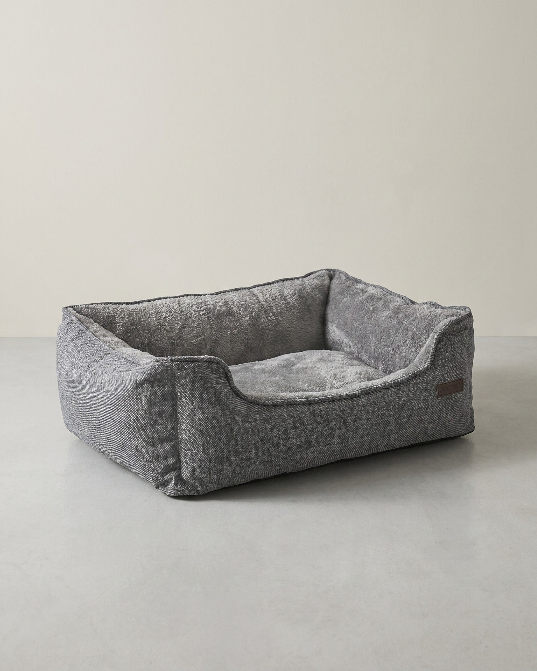 Komfortables Hundebett - Hundekorb rutschfest - Abnehmbarer Bezug – Grau