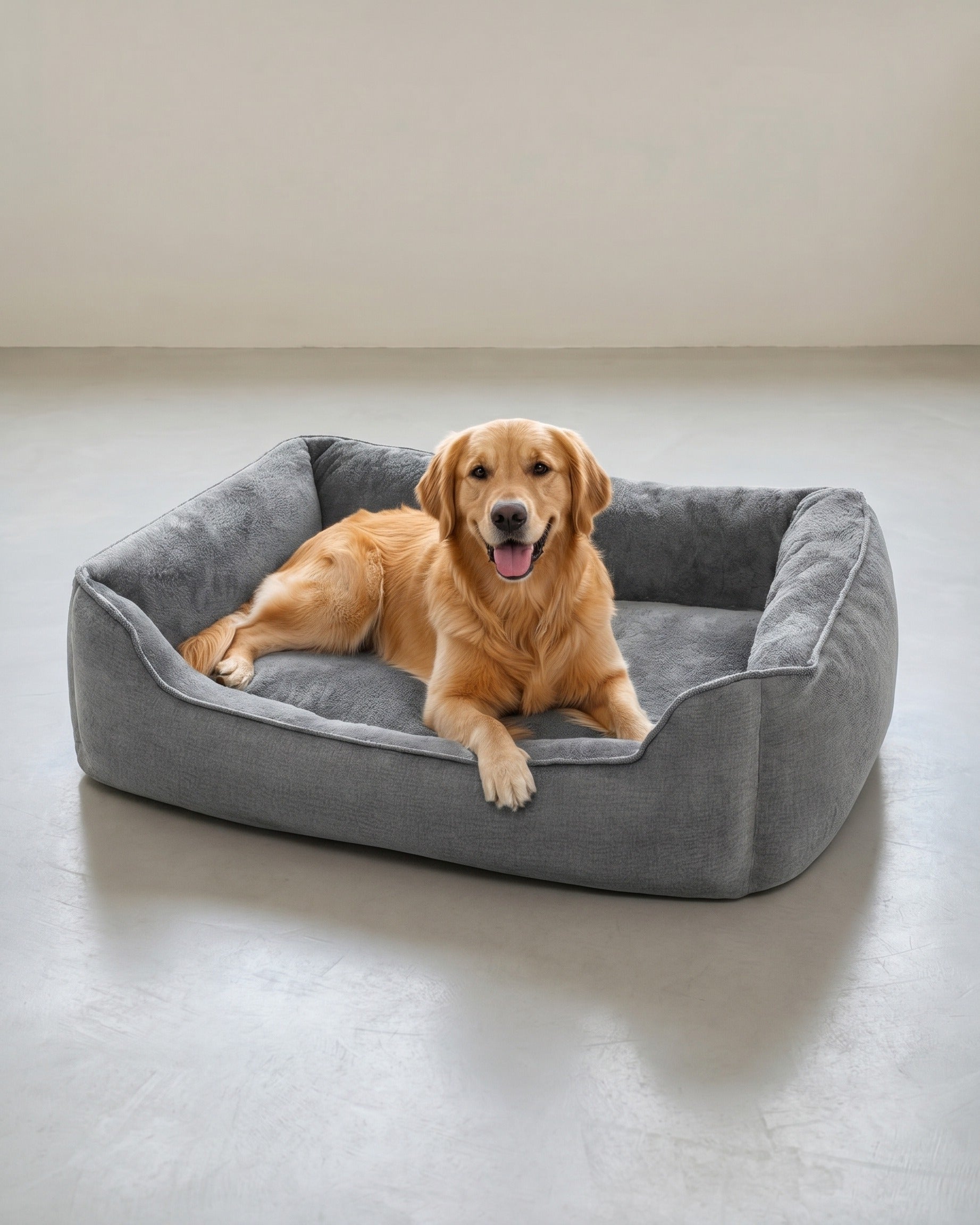 Hundekorb Mit Erhöhtem Rand - Leinenoptik Mit Abnehmbarem Bezug - Für Hund Und Katze
