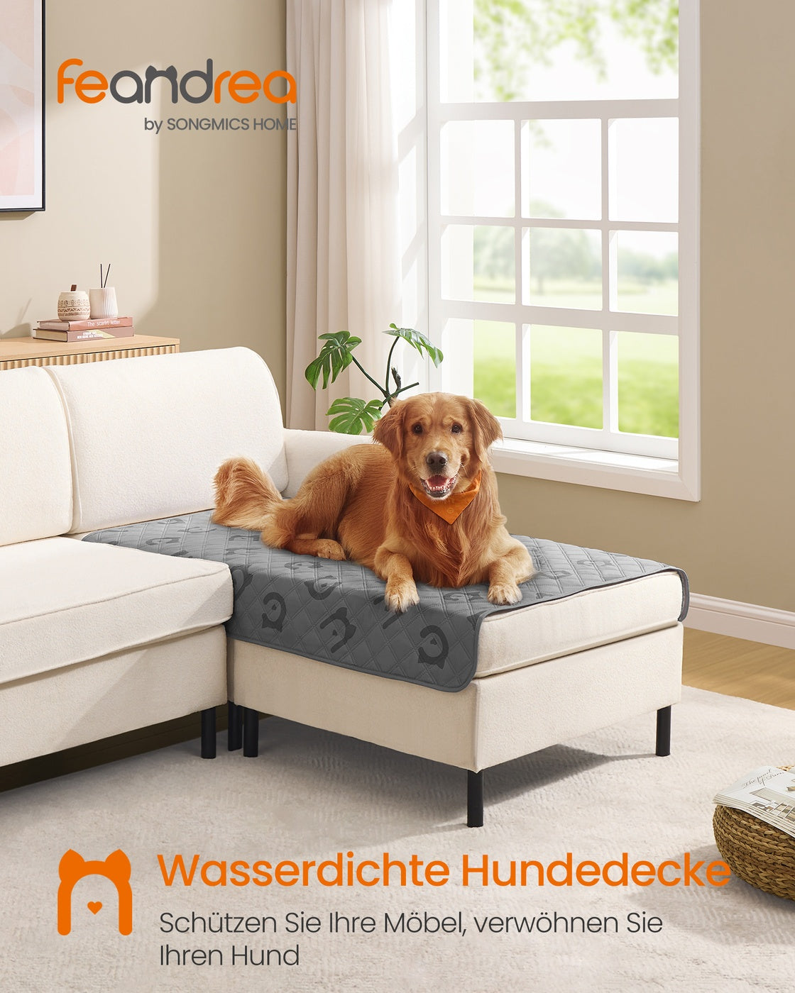 Hundedecke – Wasserdicht – Rutschfeste Unterseite – Gesteppt – 178 x 76 cm – Waschmaschinenfest – Mikrofaserstoff