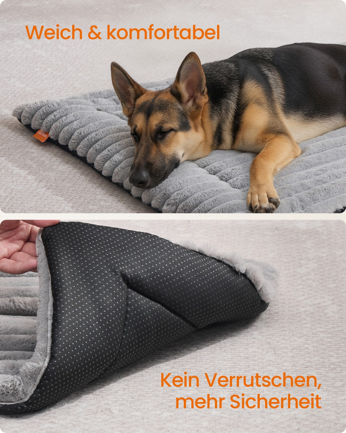 Hundebett – Waschmaschinenfest – Verschiedene Größen – Gerippt – PP-Füllung