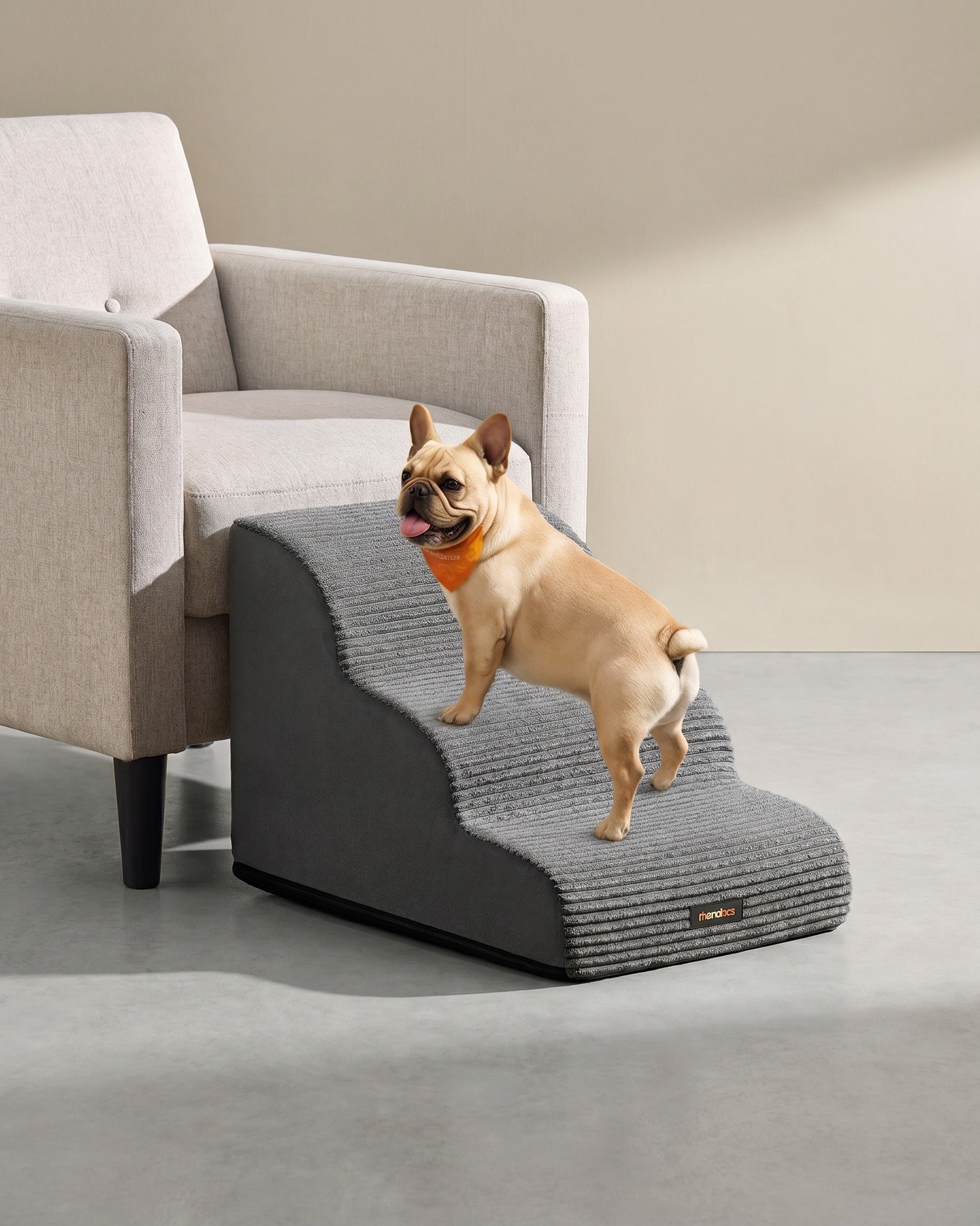 Hundetreppe - 3 Stufen - Rutschfester Bezug - Für Bett Und Sofa