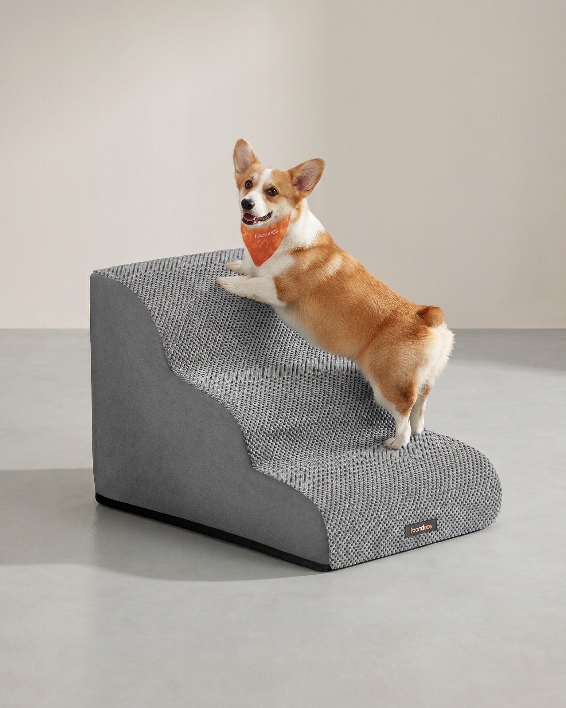 Hundetreppe - 3 Stufen - Rutschfester Bezug - Für Bett Und Sofa