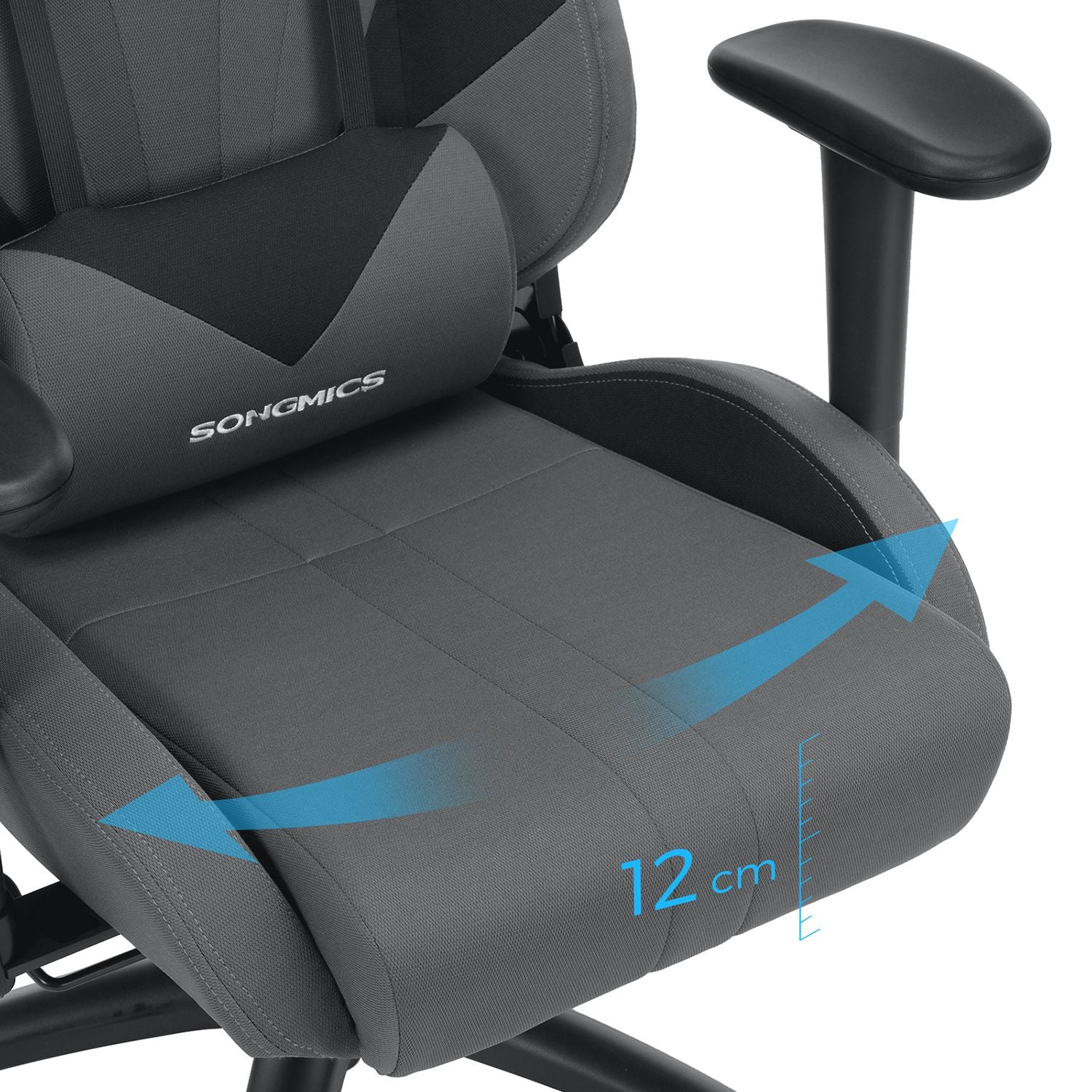 Ergonomischer Gaming-Stuhl – Verstellbarer Bürostuhl – Grau