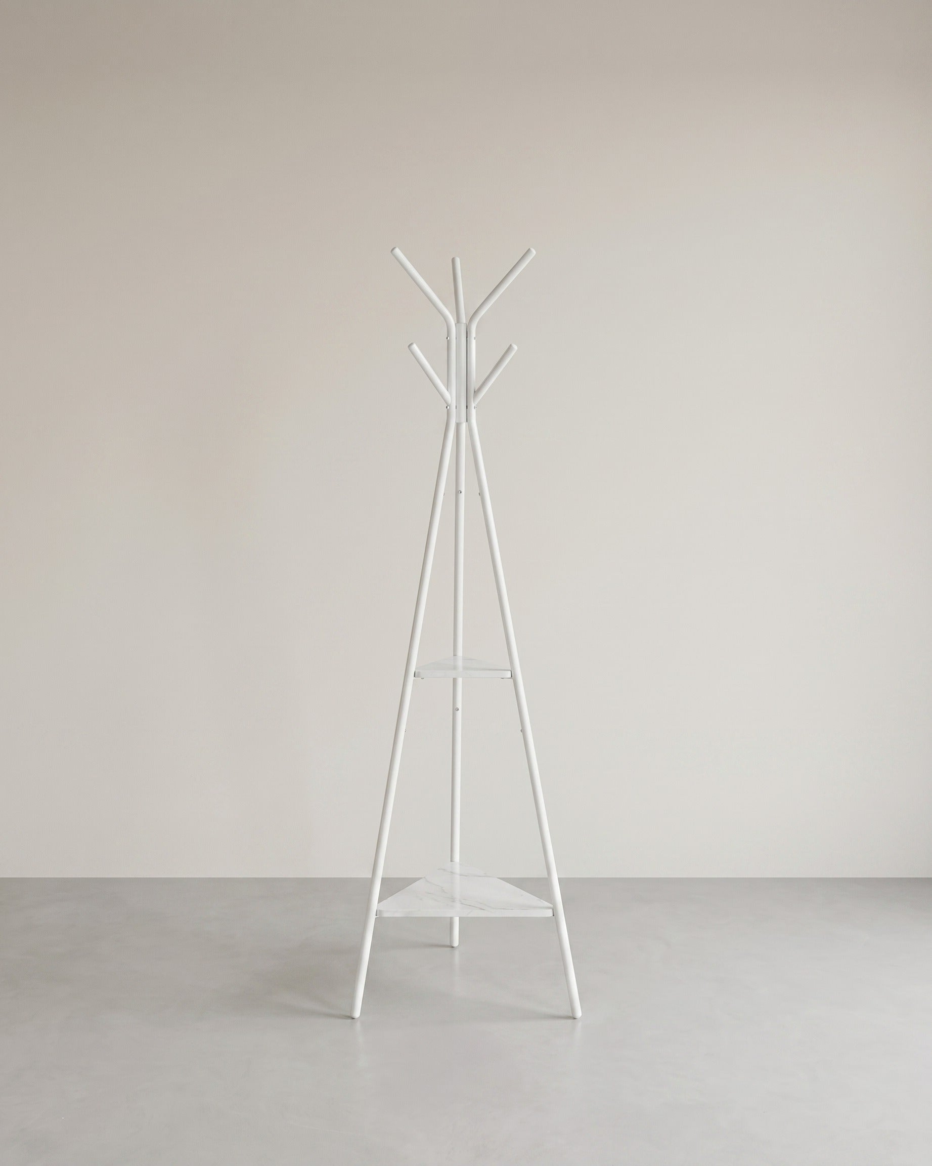 Kleiderständer mit Holzregalen – Minimalistisches Design – Stabil & Platzsparend – Weiß