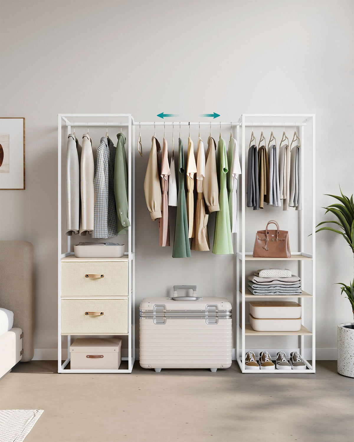 Offener Kleiderschrank mit verstellbarem Design – praktisch und robust