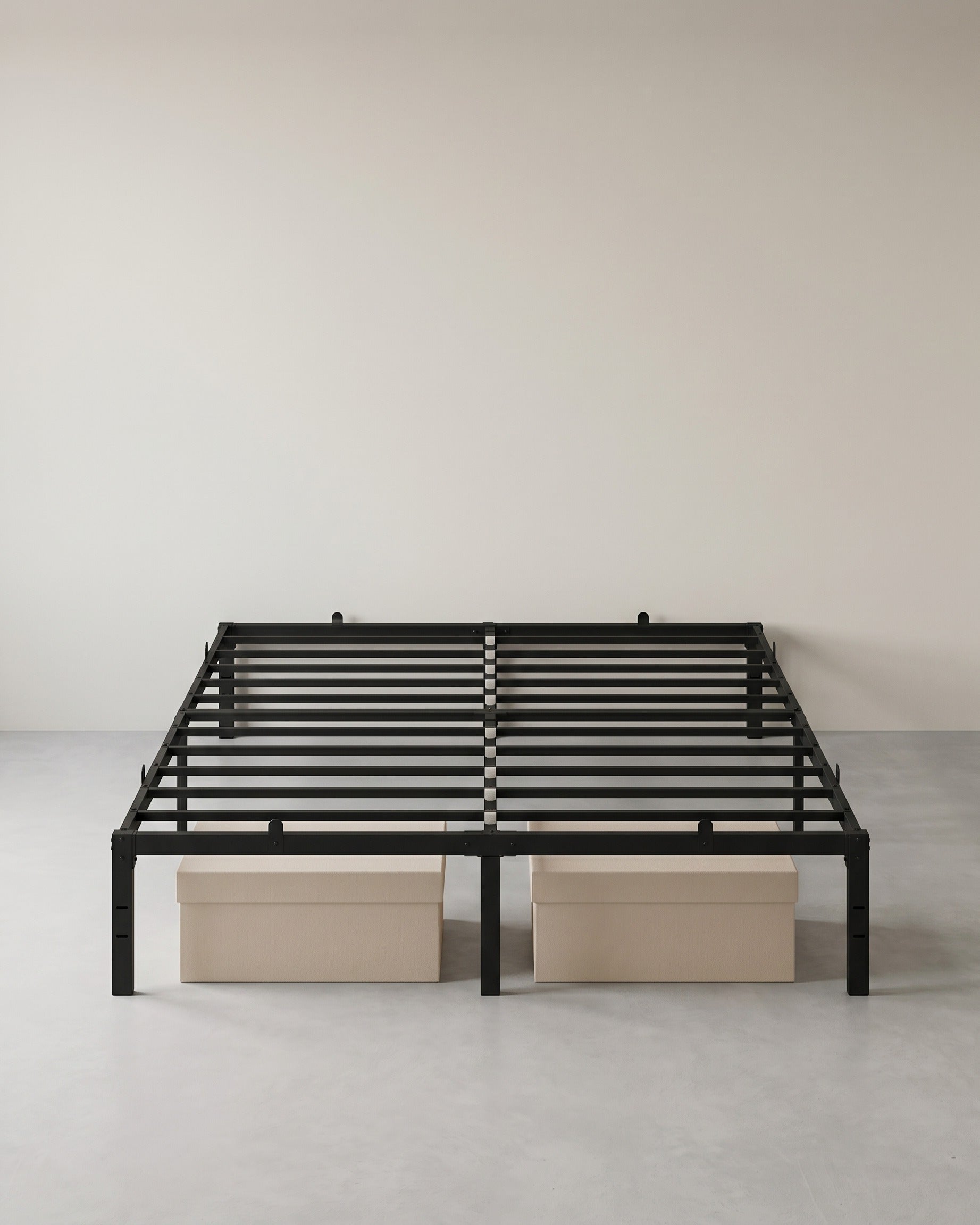 Metallbettgestell – 90/140/160 x 200 cm – Hohes Unterbett – Geräuscharm – Stabil und Robust – 90 cm