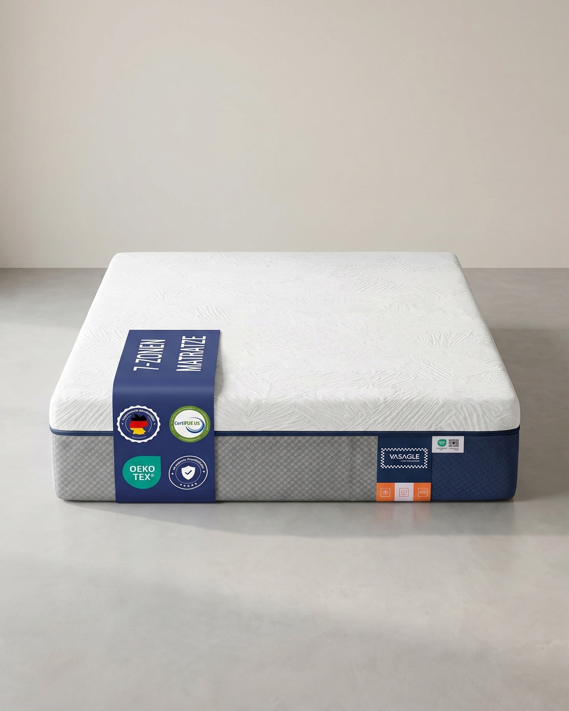 Matratze Gel-Memoryschaum Extra Dick - 7 Zonen Mittelhart - Mit Abnehmbarem Bezug – 90 x 200 cm