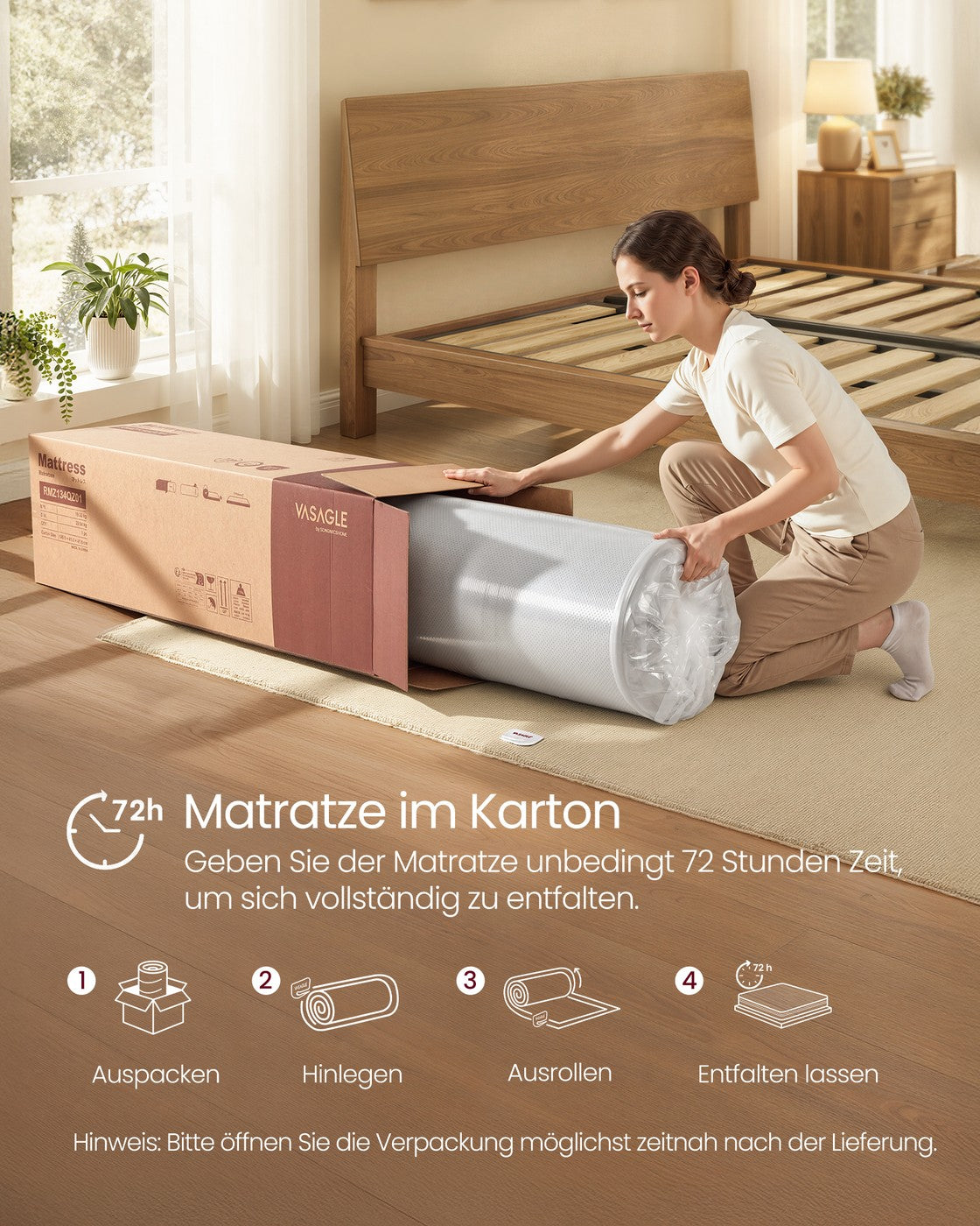 7-Zonen-Matratze – Gel-Memory-Schaum – Druckentlastend – Abnehmbarer Bezug – Komfortschaum