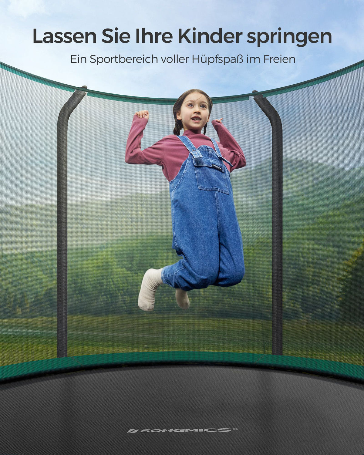 Rundes Trampolin für Kinder – Mit Sicherheitsnetz und Leiter – Erhältlich in 244 cm, 305 cm, 366 cm und 427 cm