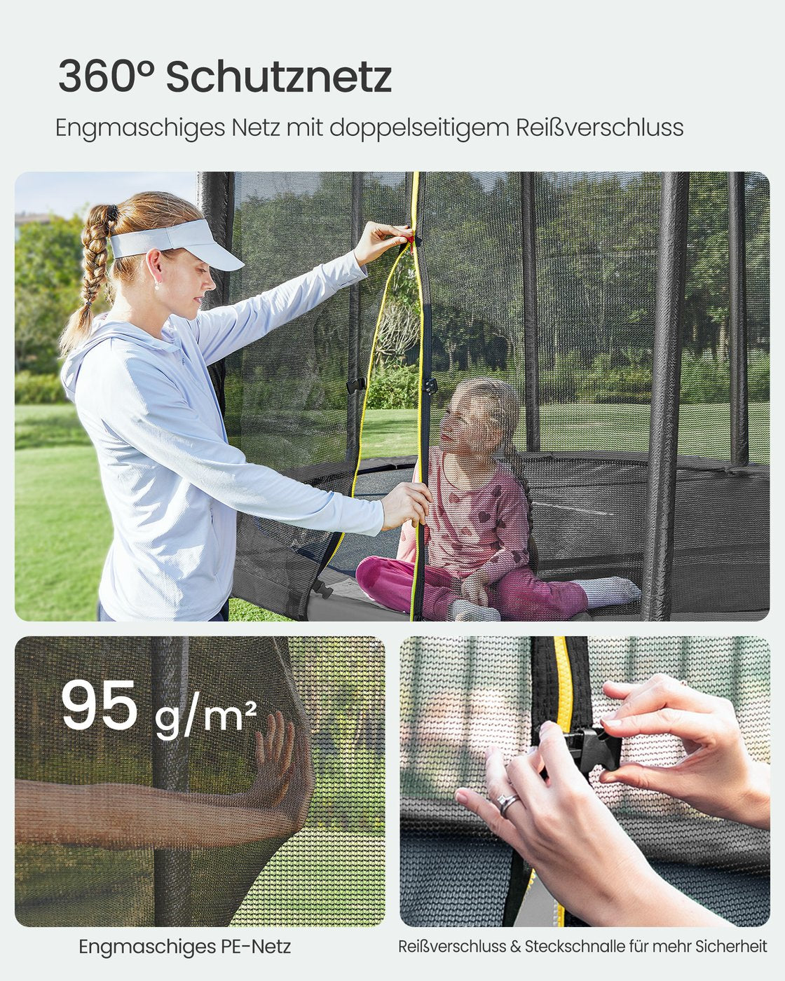 Trampolin Mit Sicherheitsnetz - 305 cm Durchmesser - Belastbar Bis 150 Kg