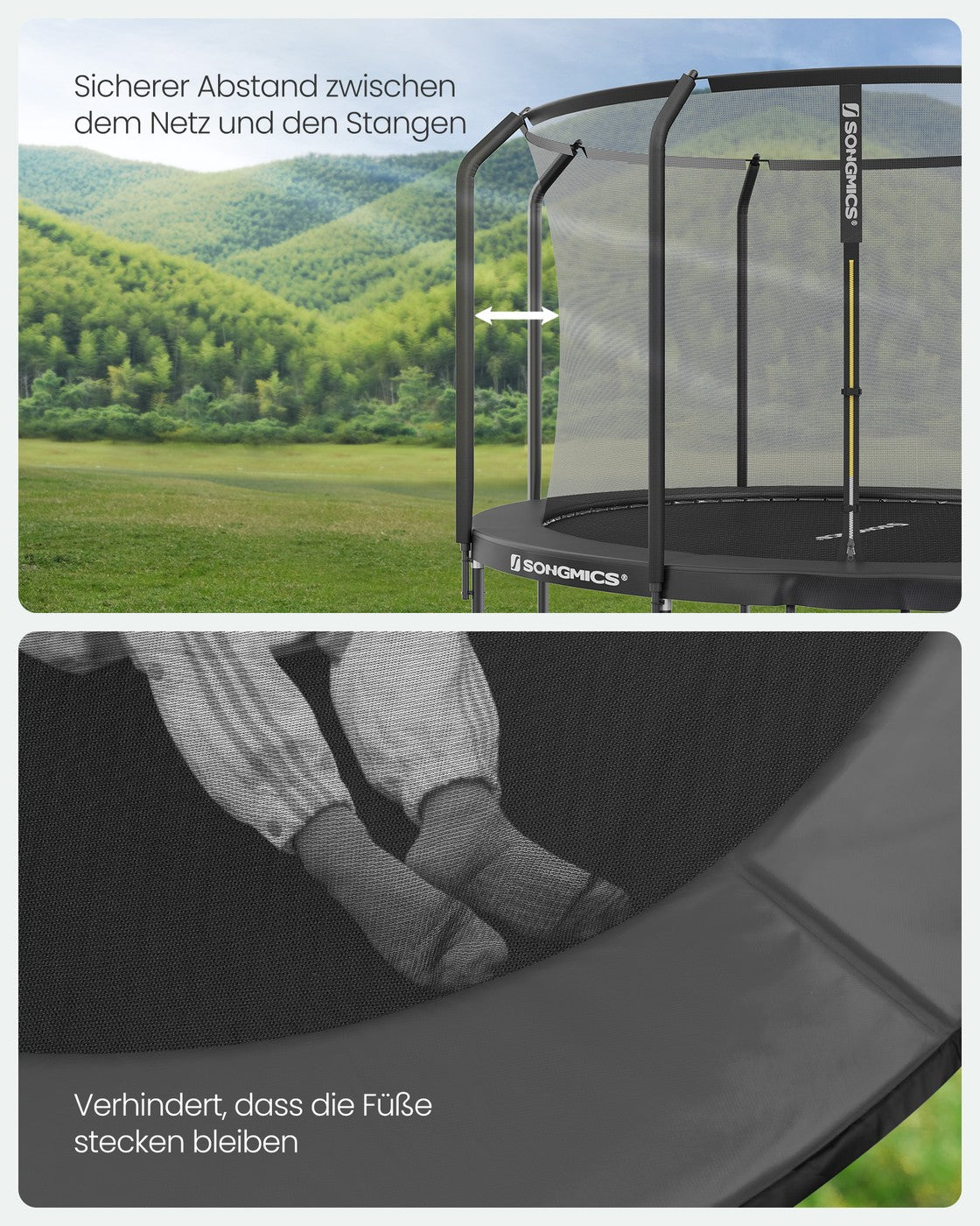 Trampolin Mit Sicherheitsnetz Und Leiter - 305 Cm Durchmesser - Belastbar Bis 150 Kg