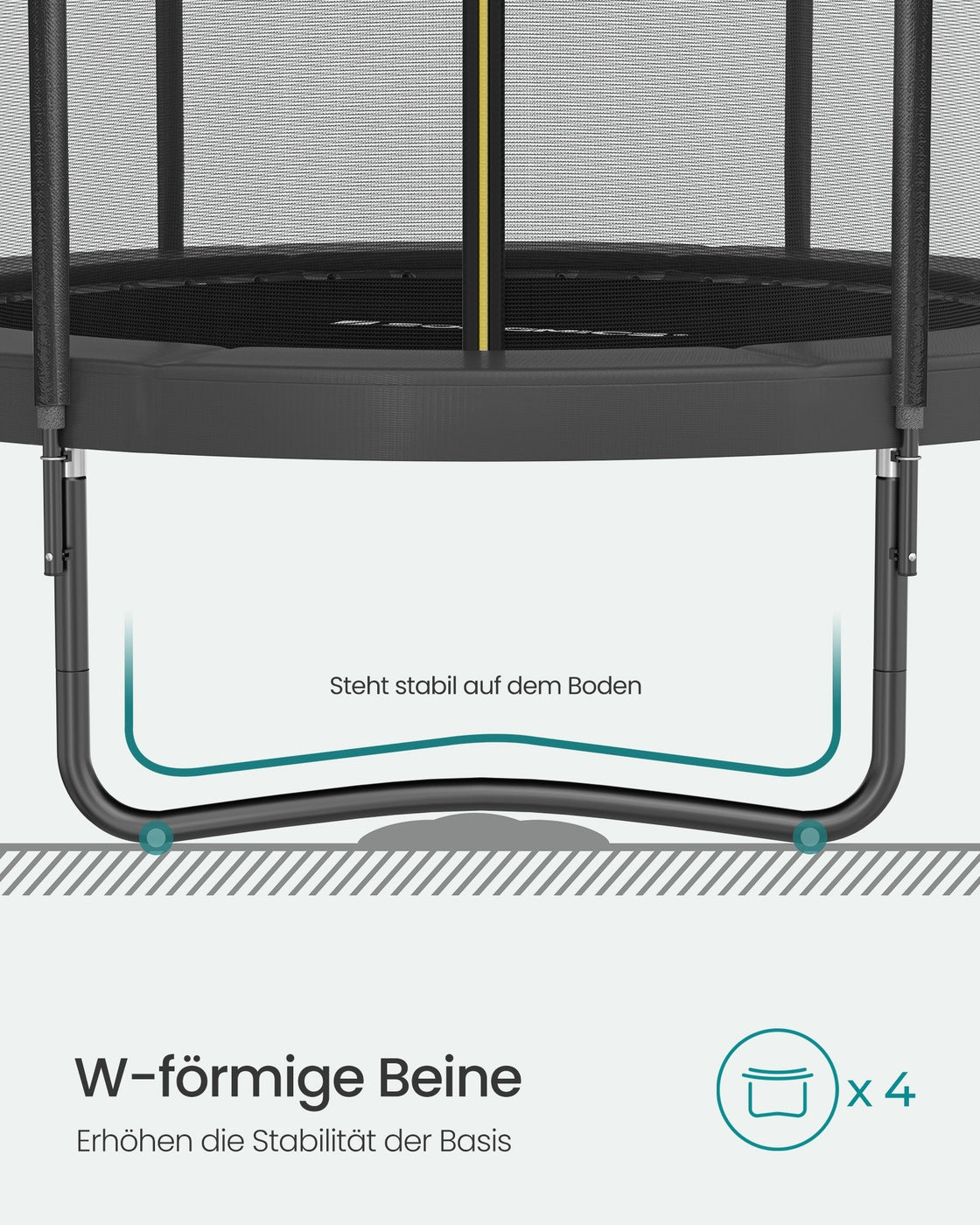 Trampolin Mit Sicherheitsnetz Und Leiter - 305 Cm Durchmesser - Belastbar Bis 150 Kg
