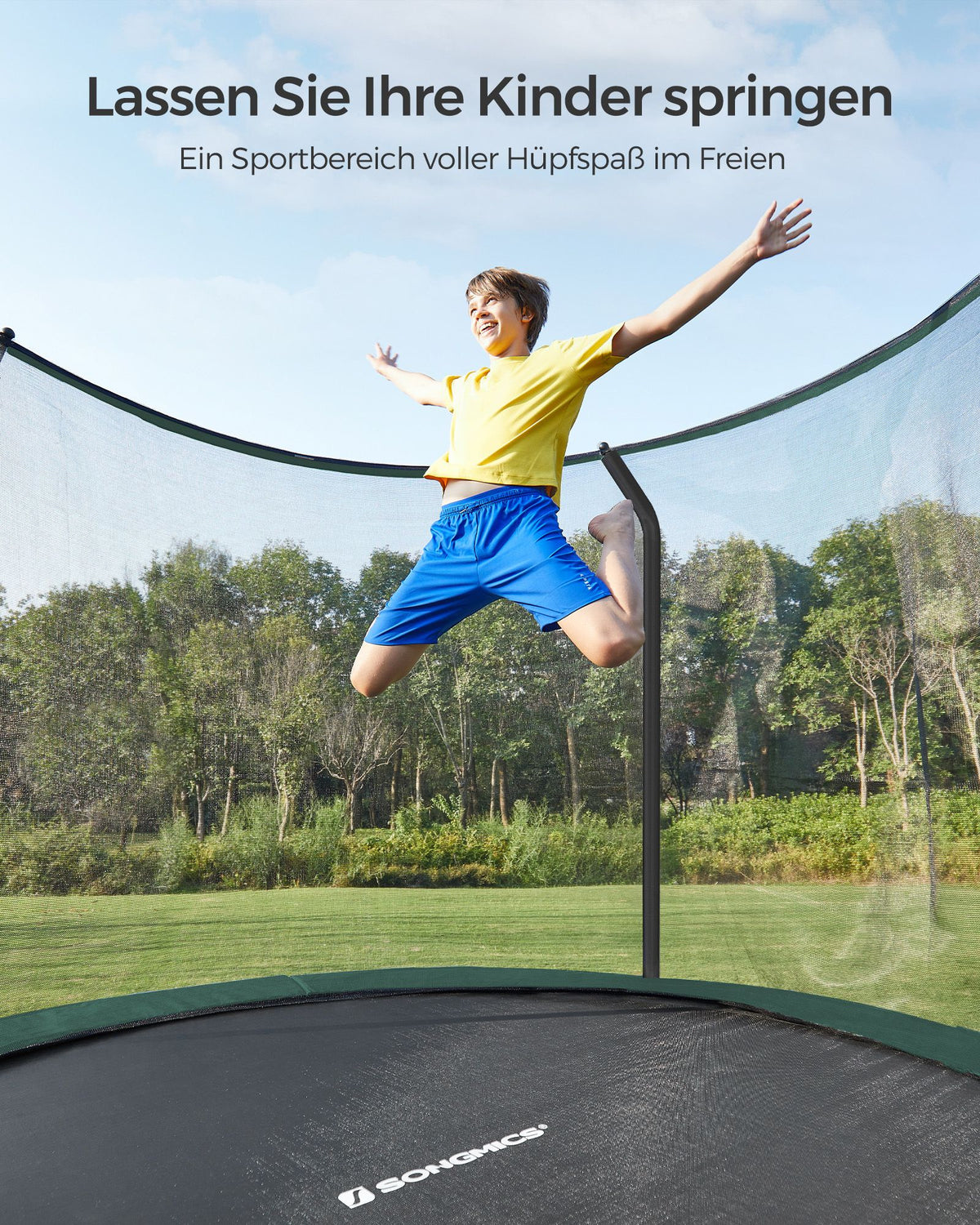 Rundes Trampolin für Kinder – Mit Sicherheitsnetz und Leiter – Erhältlich in 244 cm, 305 cm, 366 cm und 427 cm