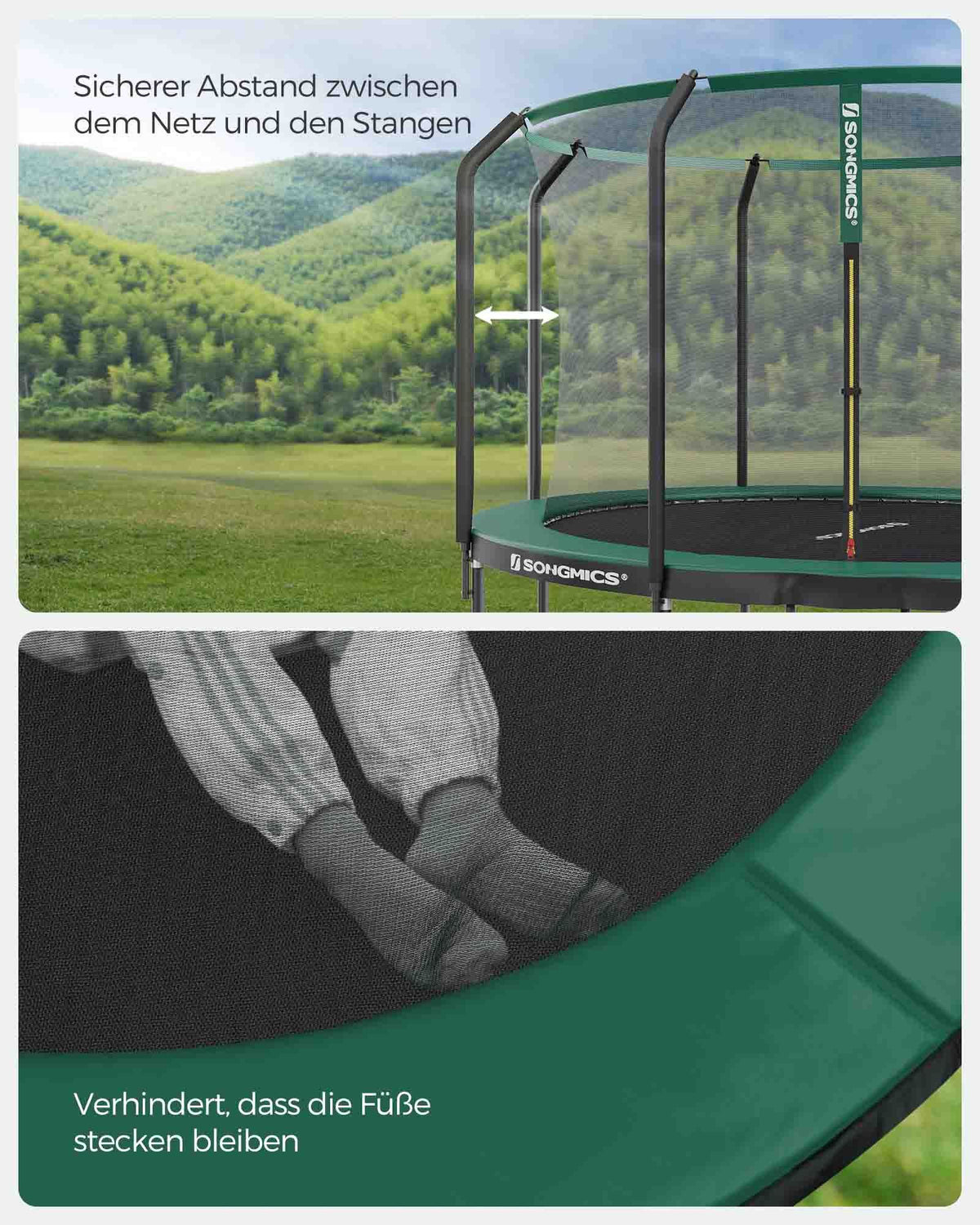 Rundes Trampolin für Kinder – Mit Sicherheitsnetz und Leiter – Erhältlich in 244 cm, 305 cm, 366 cm und 427 cm