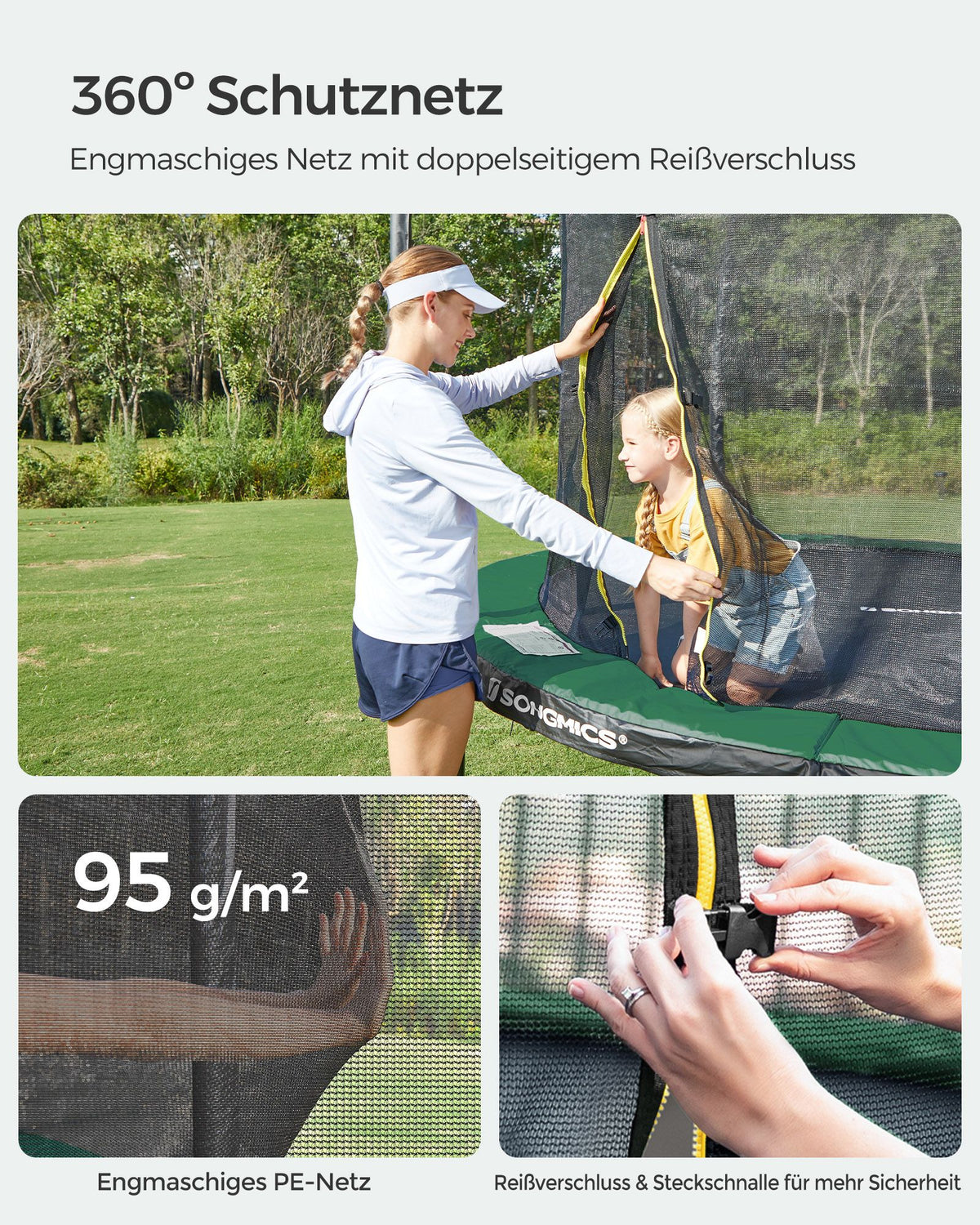 Rundes Trampolin für Kinder – Mit Sicherheitsnetz und Leiter – Erhältlich in 244 cm, 305 cm, 366 cm und 427 cm