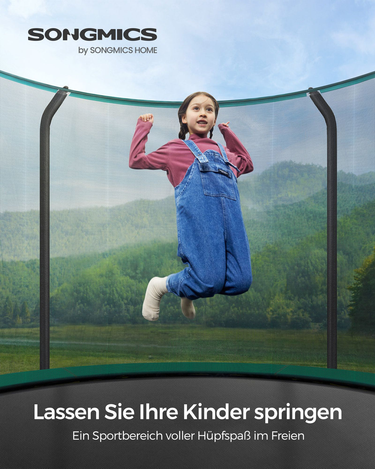 Rundes Trampolin für Kinder – Mit Sicherheitsnetz und Leiter – Erhältlich in 244 cm, 305 cm, 366 cm und 427 cm