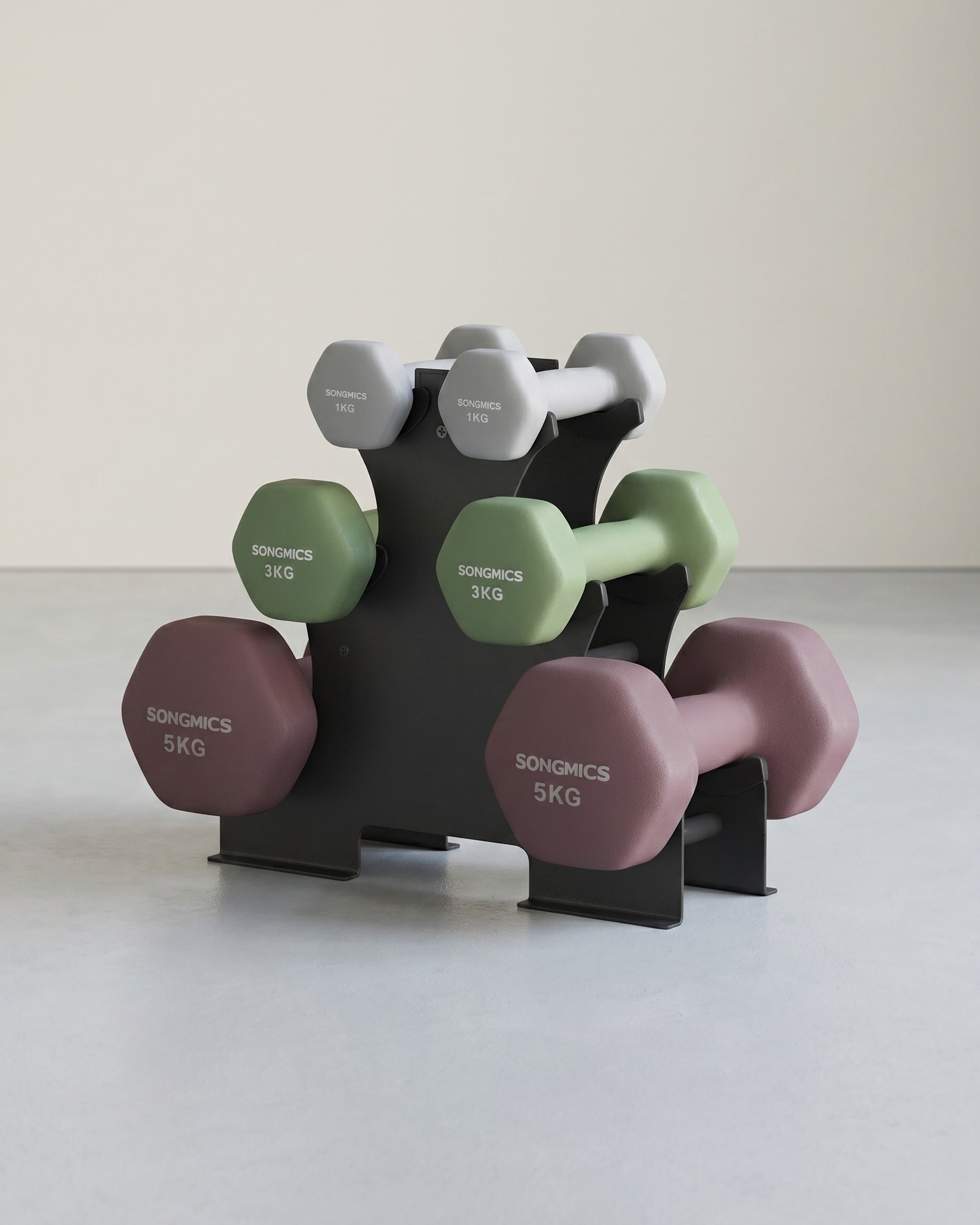Kurzhantelset Mit Ständer - Hexagon-Hanteln Mit Neopren-Beschichtung - Für Krafttraining