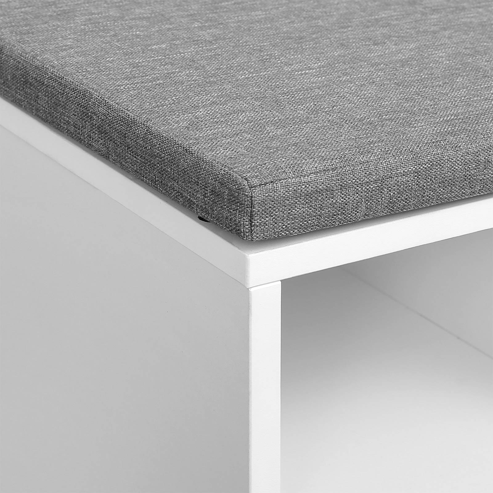 Schuhbank mit Stauraum 104 cm – Mit Sitzkissen & 2 Offenen Fächern – Flurmöbel bis 200 kg