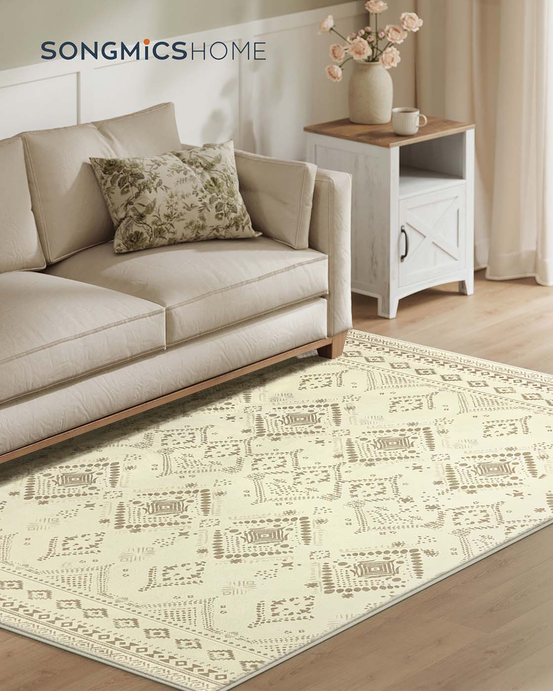 BOHO Teppich – Rutschfest & Waschbar – Polyester mit Filzschicht