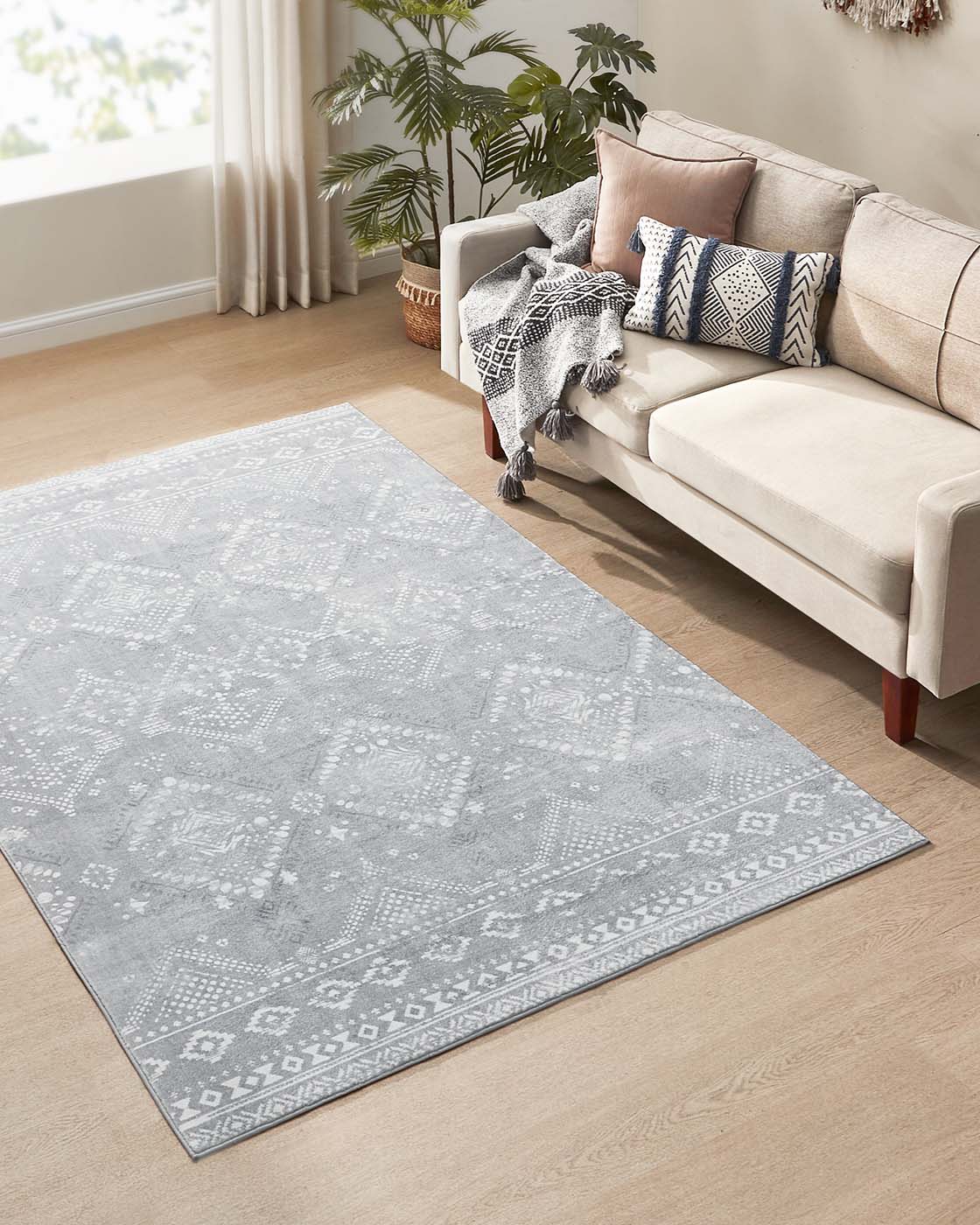 BOHO Teppich – Rutschfest & Waschbar – Polyester mit Filzschicht