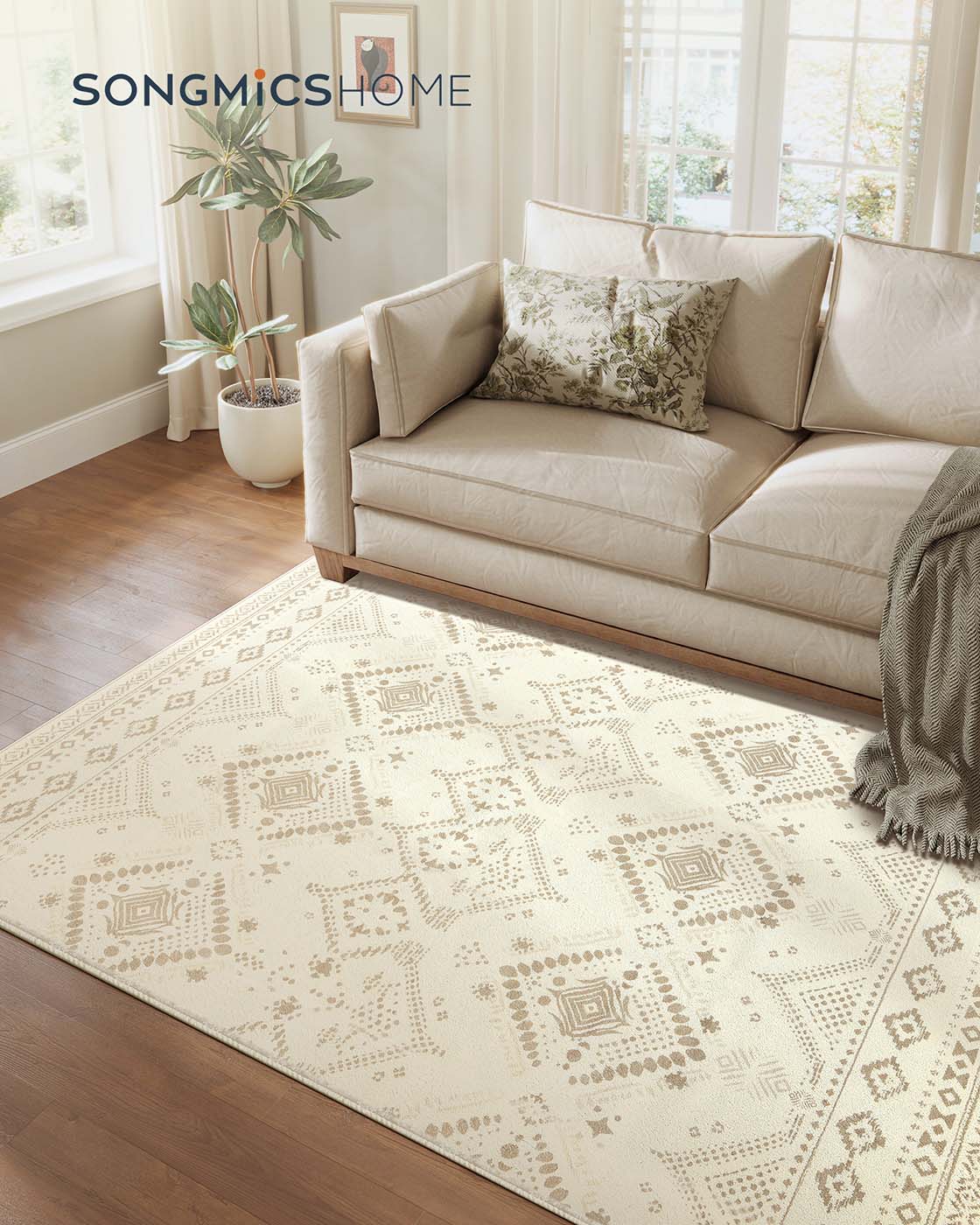 BOHO Teppich – Rutschfest & Waschbar – Polyester mit Filzschicht