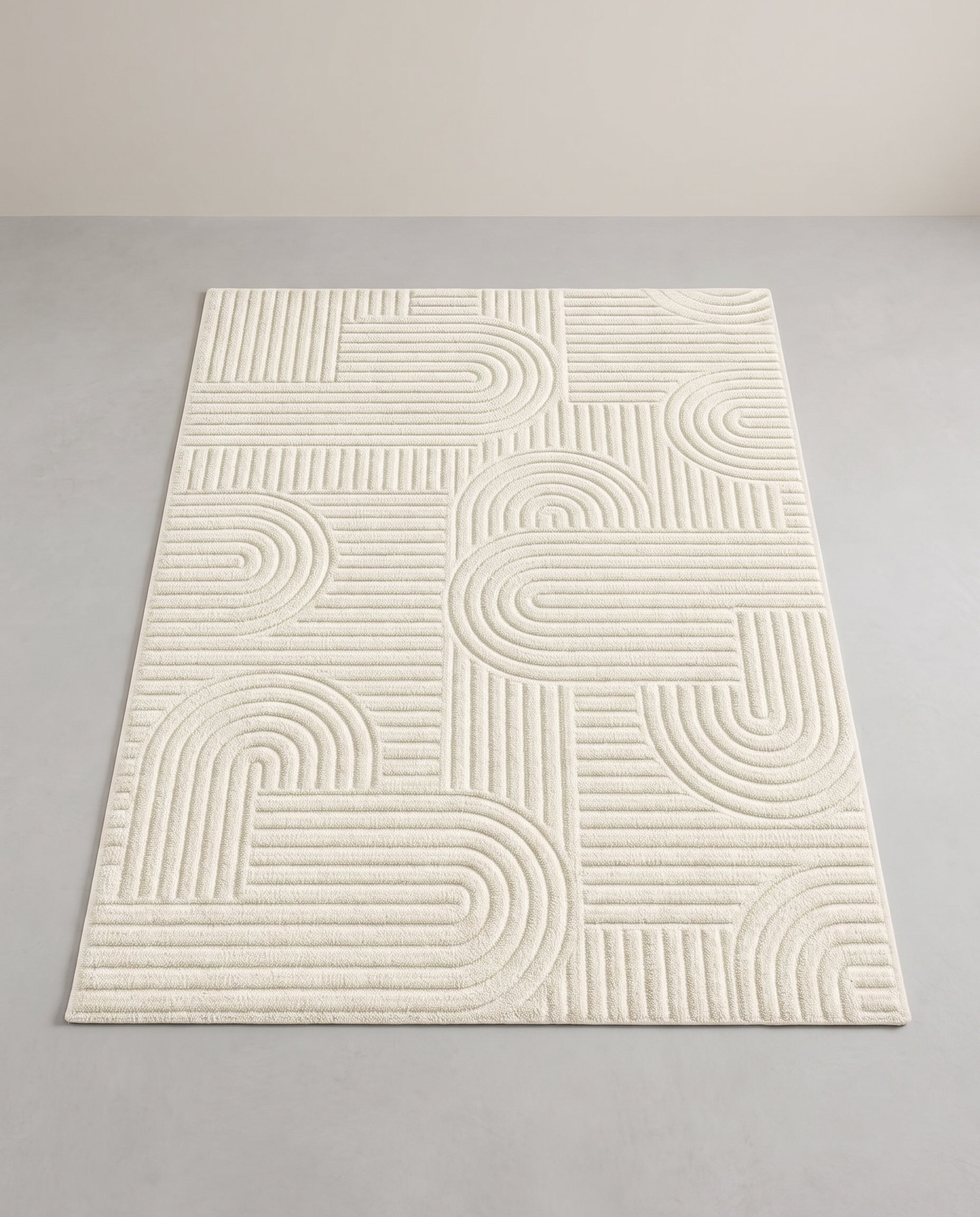 Waschbarer Teppich Mit Geometrischem 3D-Muster - Rutschfeste Unterseite - Für Wohnzimmer Und Schlafzimmer