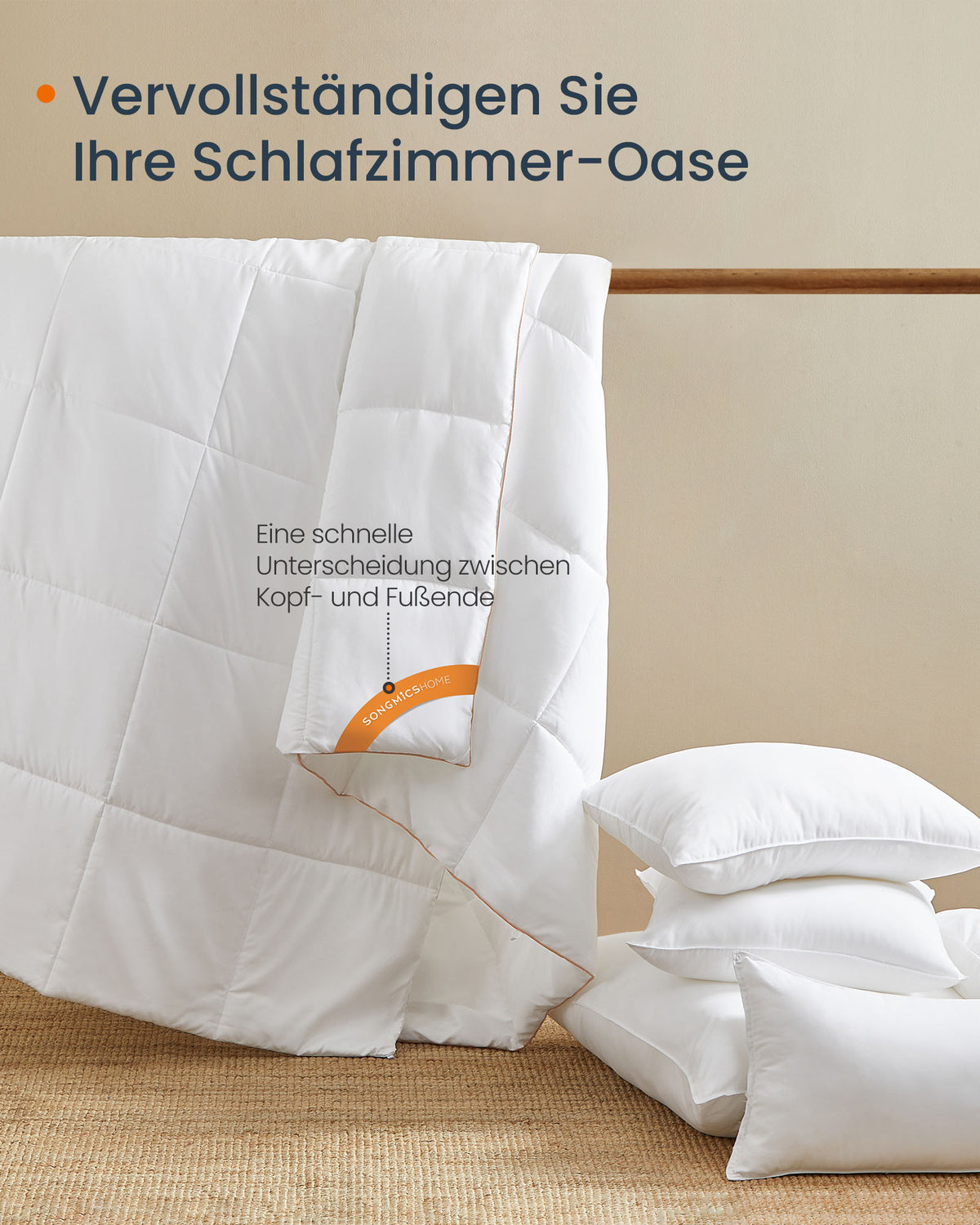 Bettdecke – Gesteppt – Mikrofaser – Rautenförmige Steppung – 200 x 135 cm