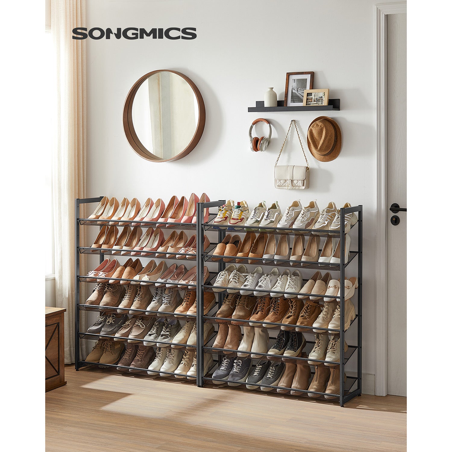 Schuhregal 12-stufig - Stapelbares Lagerregal - Schuhorganizer