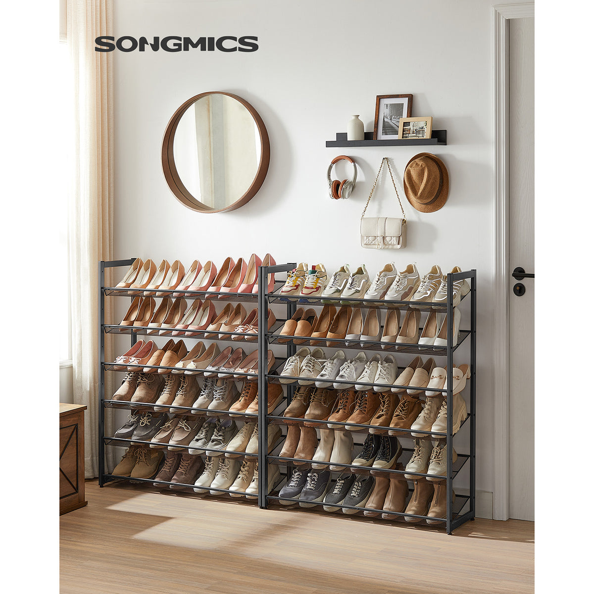 Schuhregal 12-stufig - Stapelbares Lagerregal - Schuhorganizer