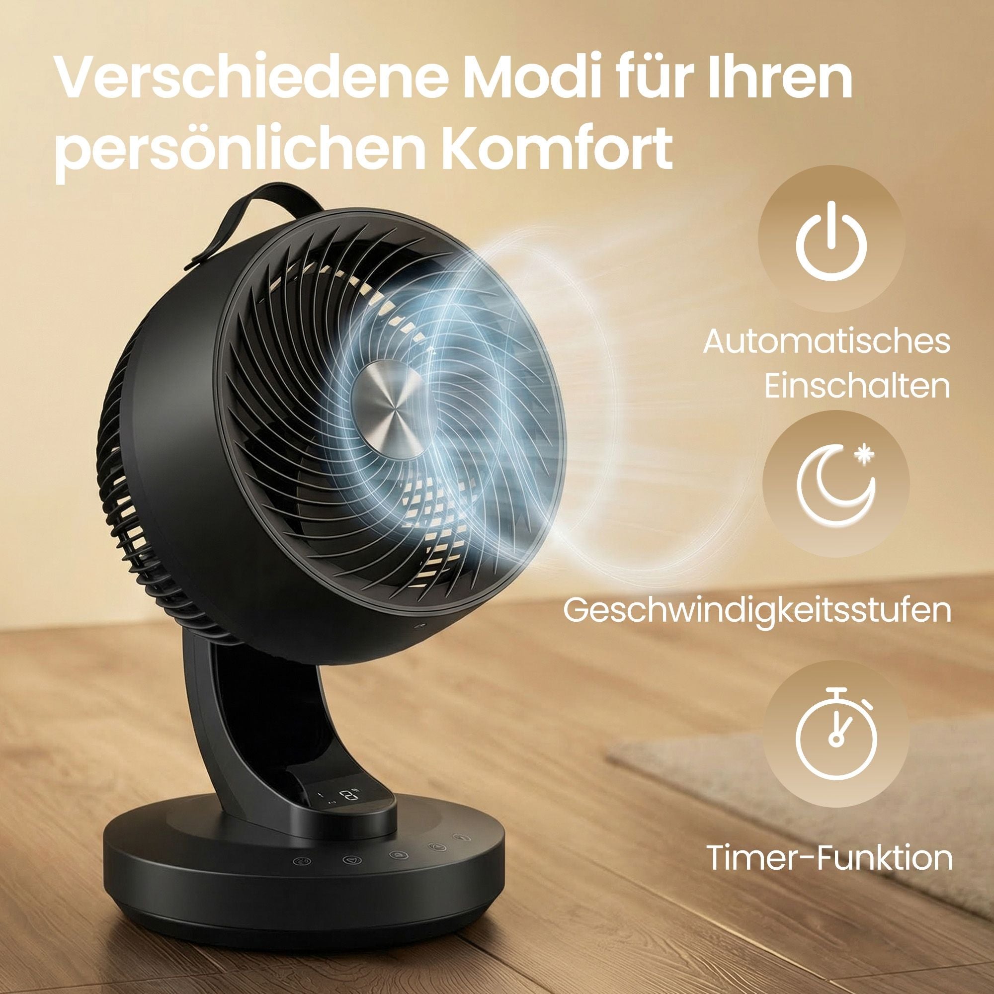 Ventilator Mit Fernbedienung - Steh- Und Tischventilator In 2 Größen - Leise Mit 15 Geschwindigkeitsstufen Und LED-Display