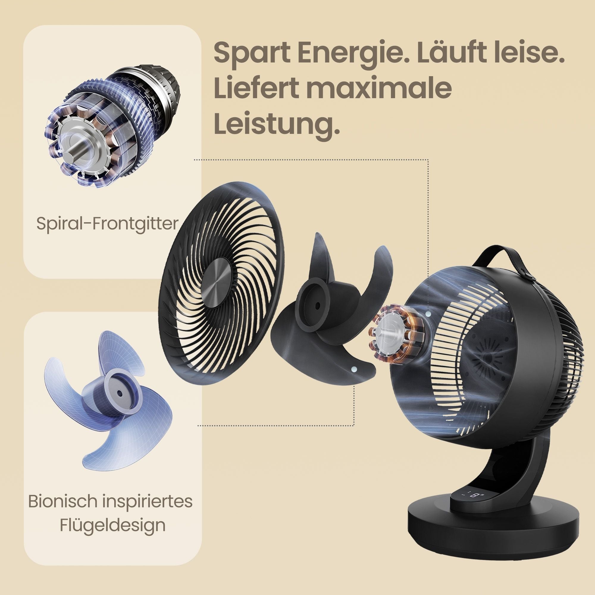 Ventilator Mit Fernbedienung - Steh- Und Tischventilator In 2 Größen - Leise Mit 15 Geschwindigkeitsstufen Und LED-Display