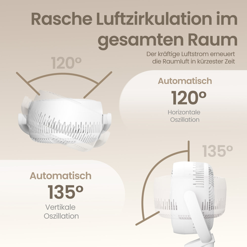 Standventilator – Leise (20 dB) – Mit Fernbedienung – 15 Geschwindigkeitsstufen – Timer