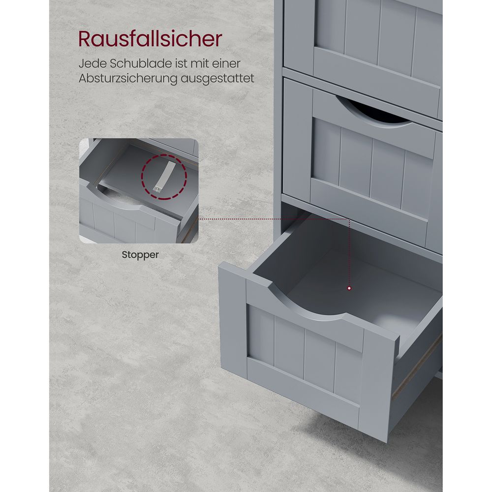 Badezimmerschrank - Kommode - Aufbewahrungsschrank mit Tür und Schubladen - 55 x 30 x 82 cm