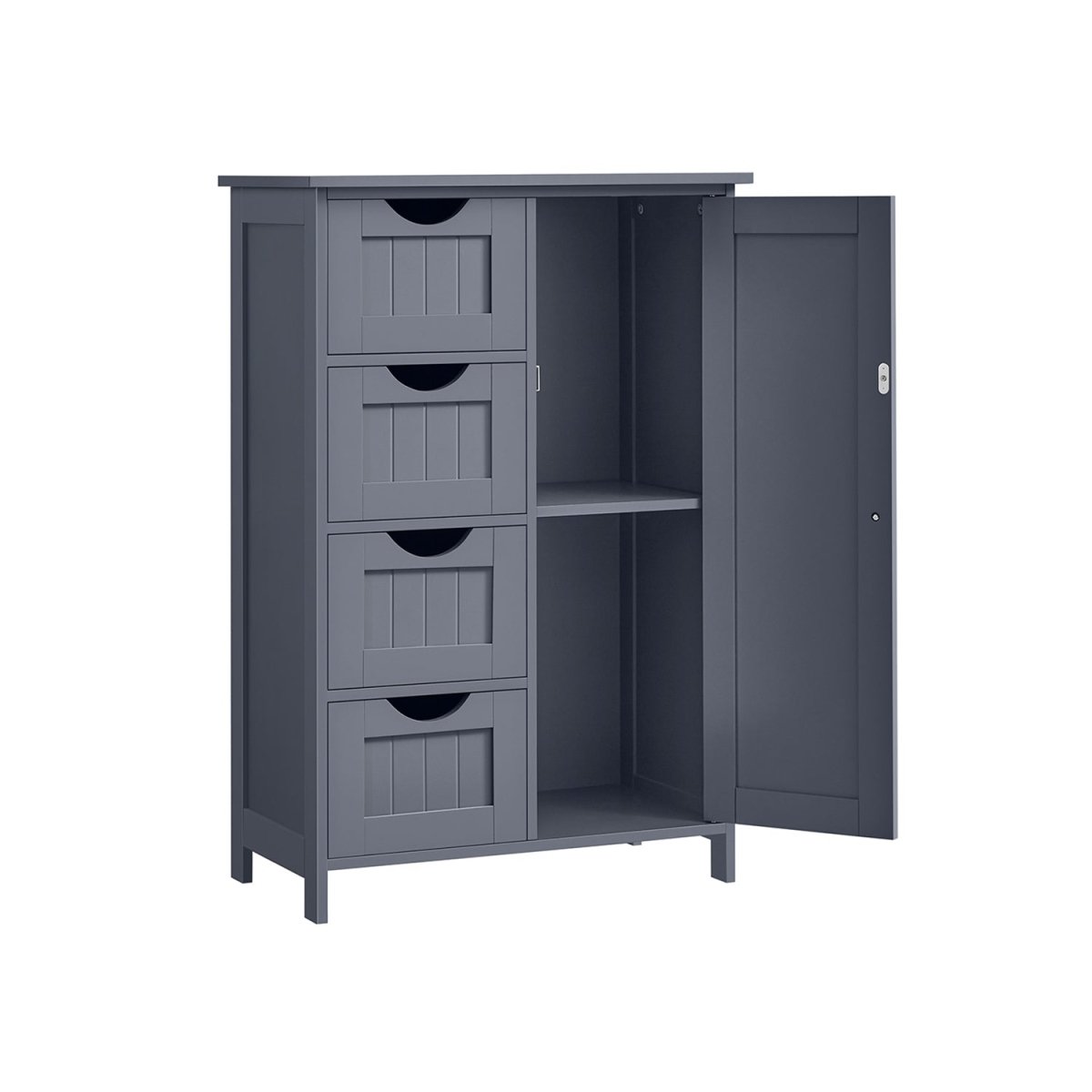 Badkamerkast - Ladekast - Opbergkast met Deur en Lades - 55 x 30 x 82 cm - De Vries Meubels
