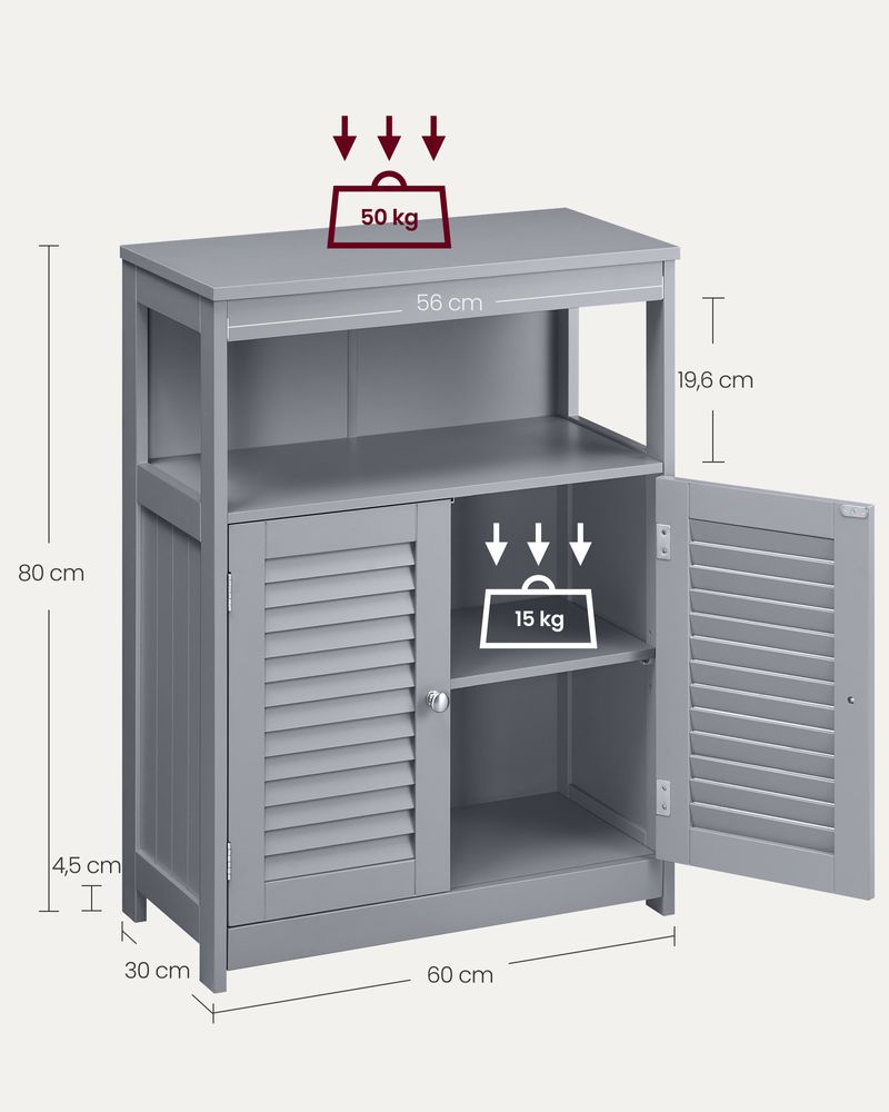 Badkamerkast met Lamellendeuren – Vochtbestendig en Praktisch - De Vries Meubels