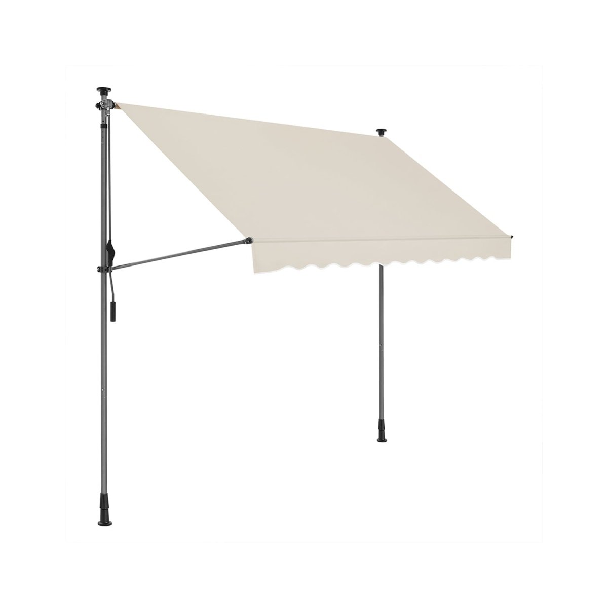 Balkonmarkise 300 x 130 cm - Höhenverstellbare Klemmmarkise - Montagefrei