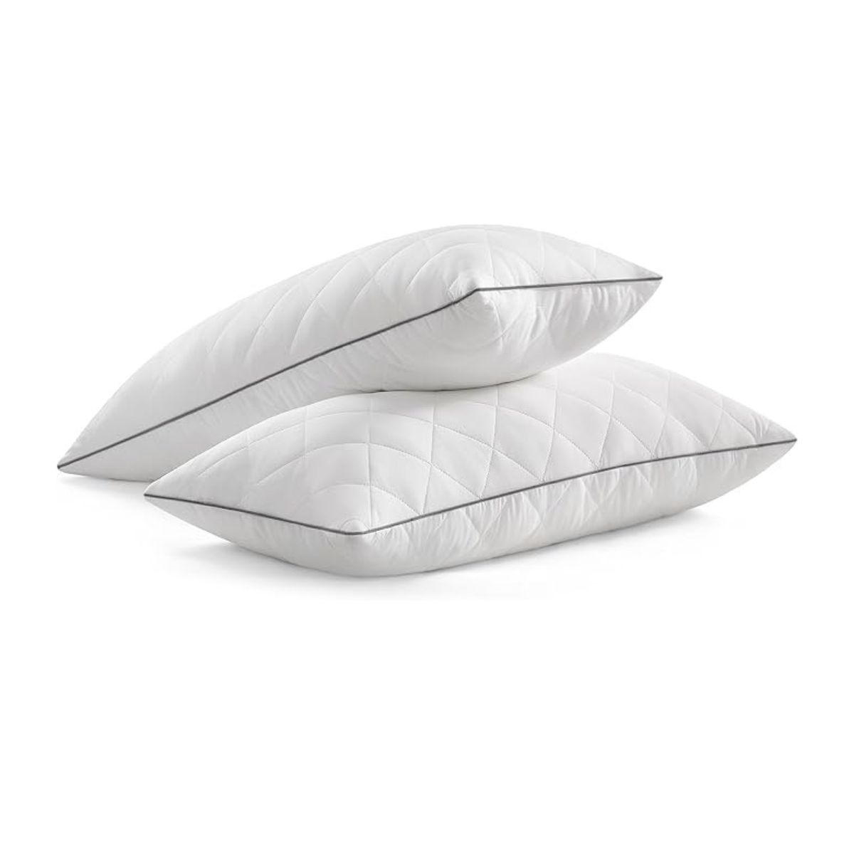 Kissen 2er Set - 80 x 40 cm - Sommer- und Winterseite - Atmungsaktiv - 650 g Füllung - Maschinenwaschbar - Weiß