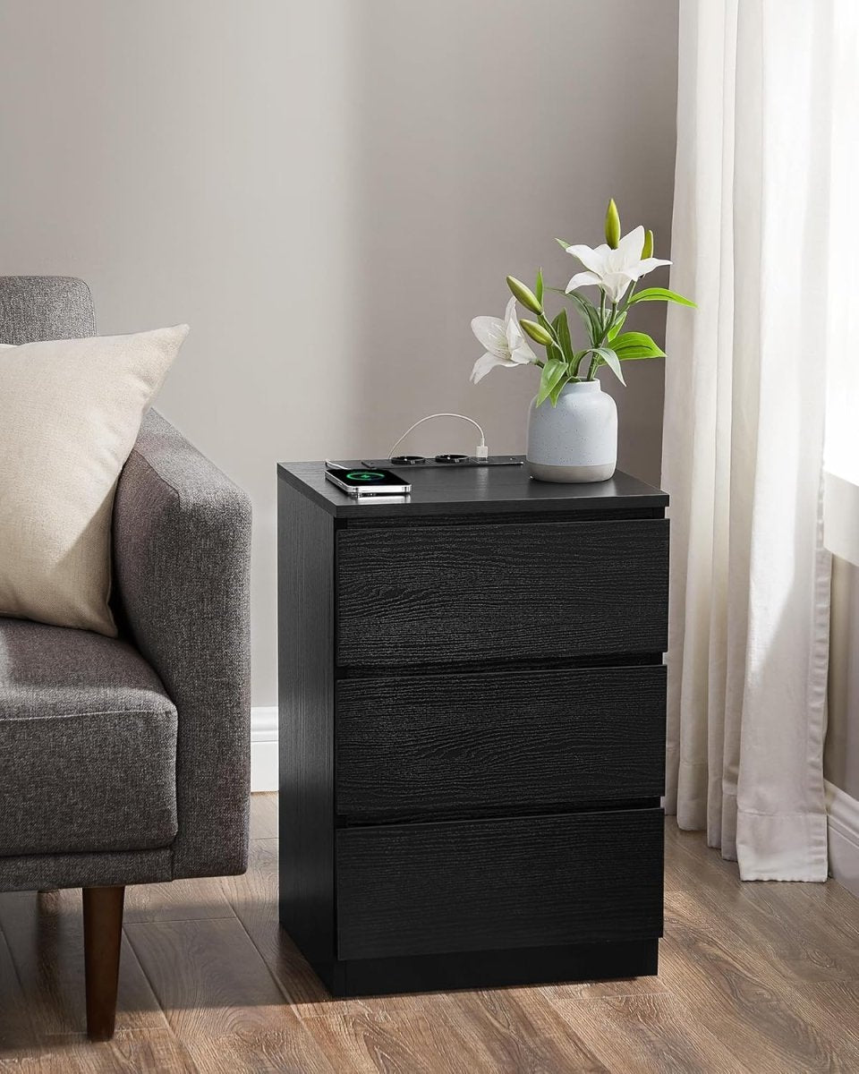 Bijzettafel met Oplaadstation - Nachtkastje met USB - aansluiting - Kastje met Stopcontact - De Vries Meubels