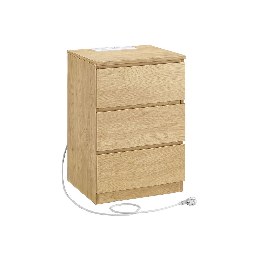 Bijzettafel met Oplaadstation - Nachtkastje met USB - aansluiting - Kastje met Stopcontact - De Vries Meubels