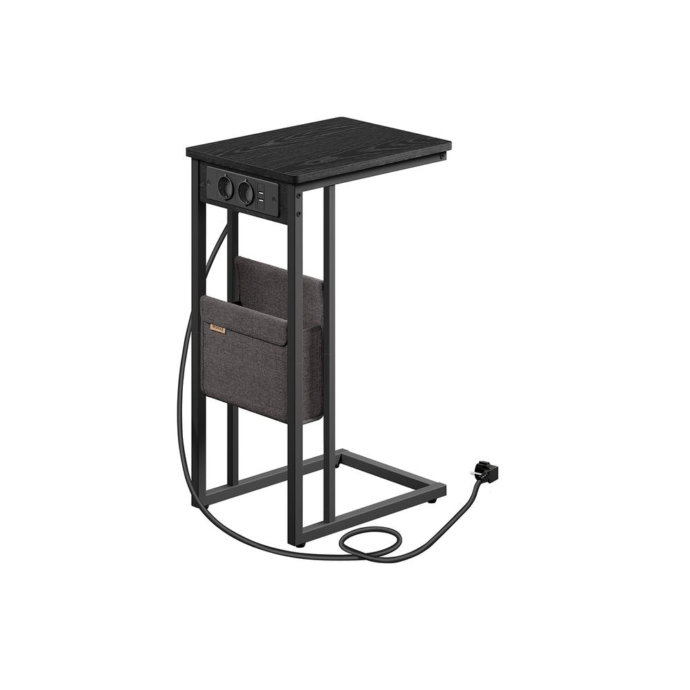 Bijzettafel met Stopcontact - Laptoptafel - C - Vorm - De Vries Meubels